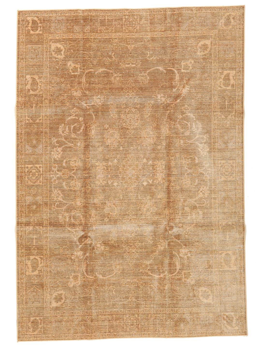 Beige vloerkleed met patroon en een verfijnd, subtiel ontwerp
