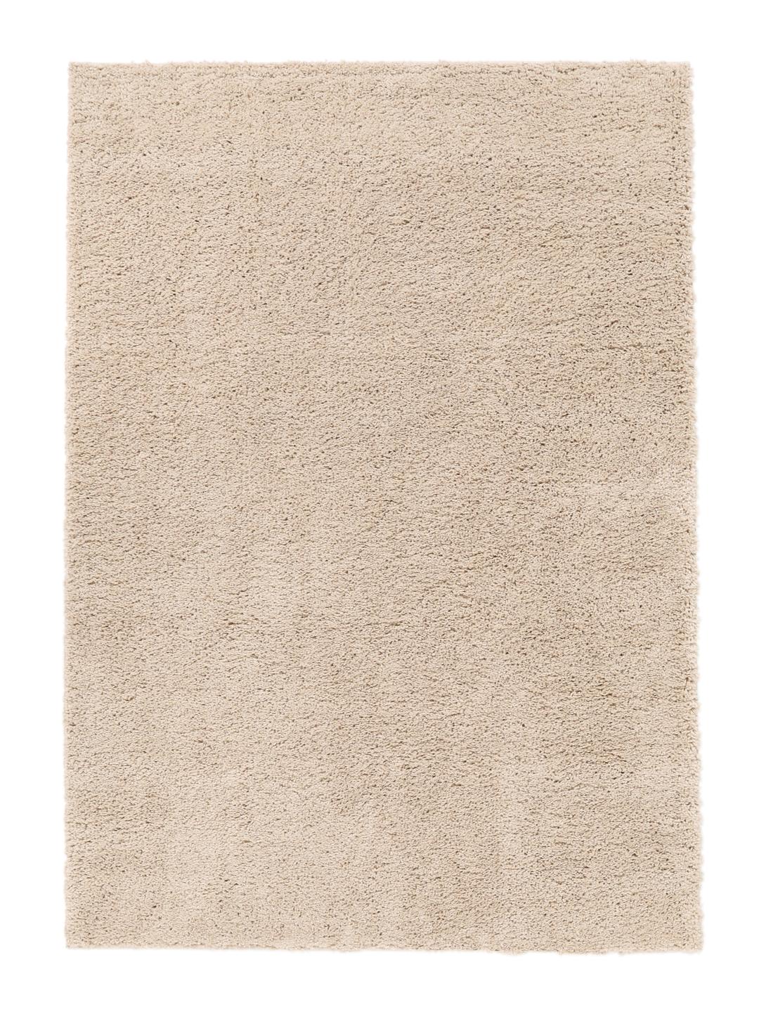Beigekleurig vloerkleed met een zachte pluche pool