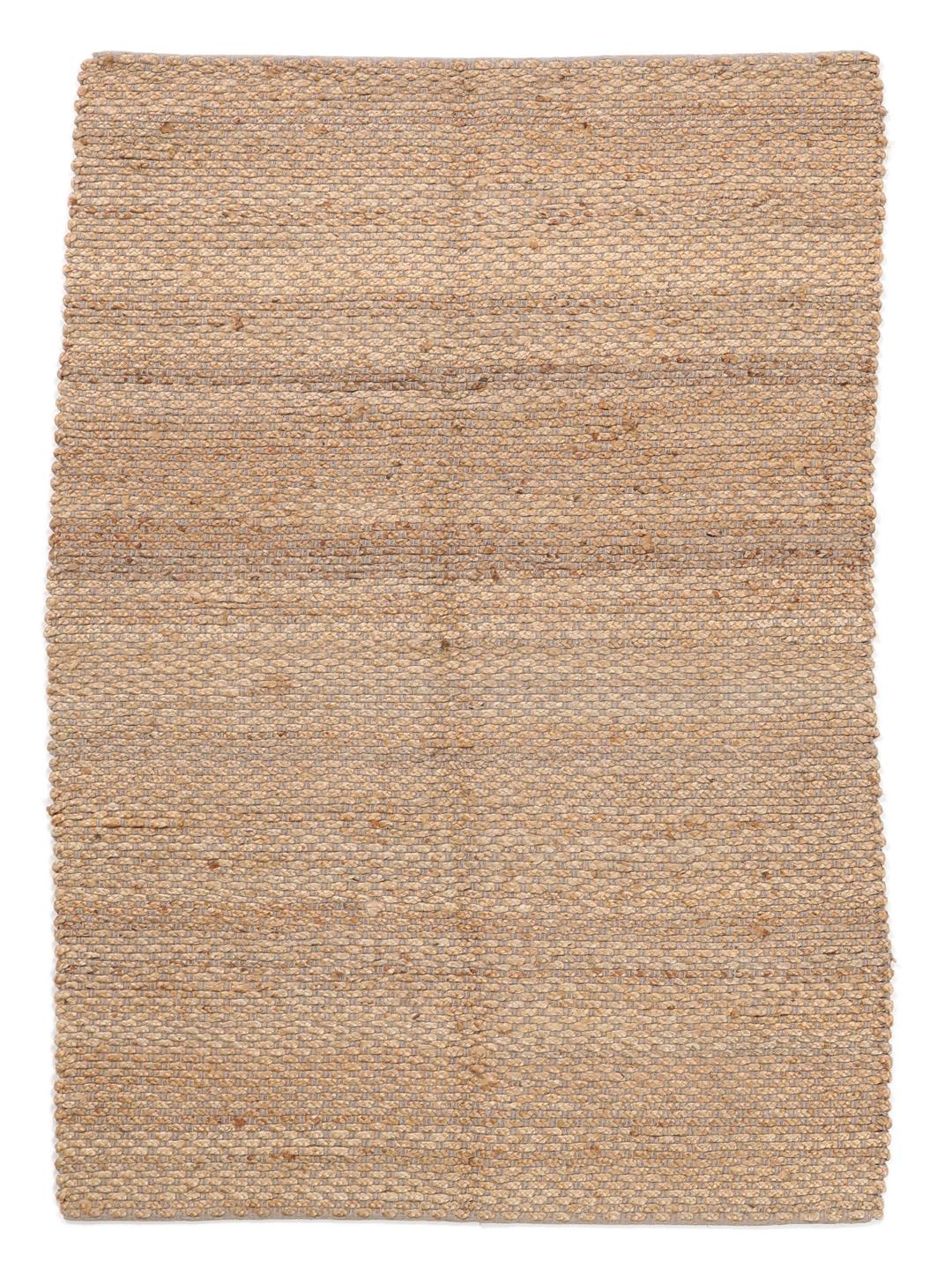 Handgeweven jute vloerkleed uit India in een natuurlijke beige kleur