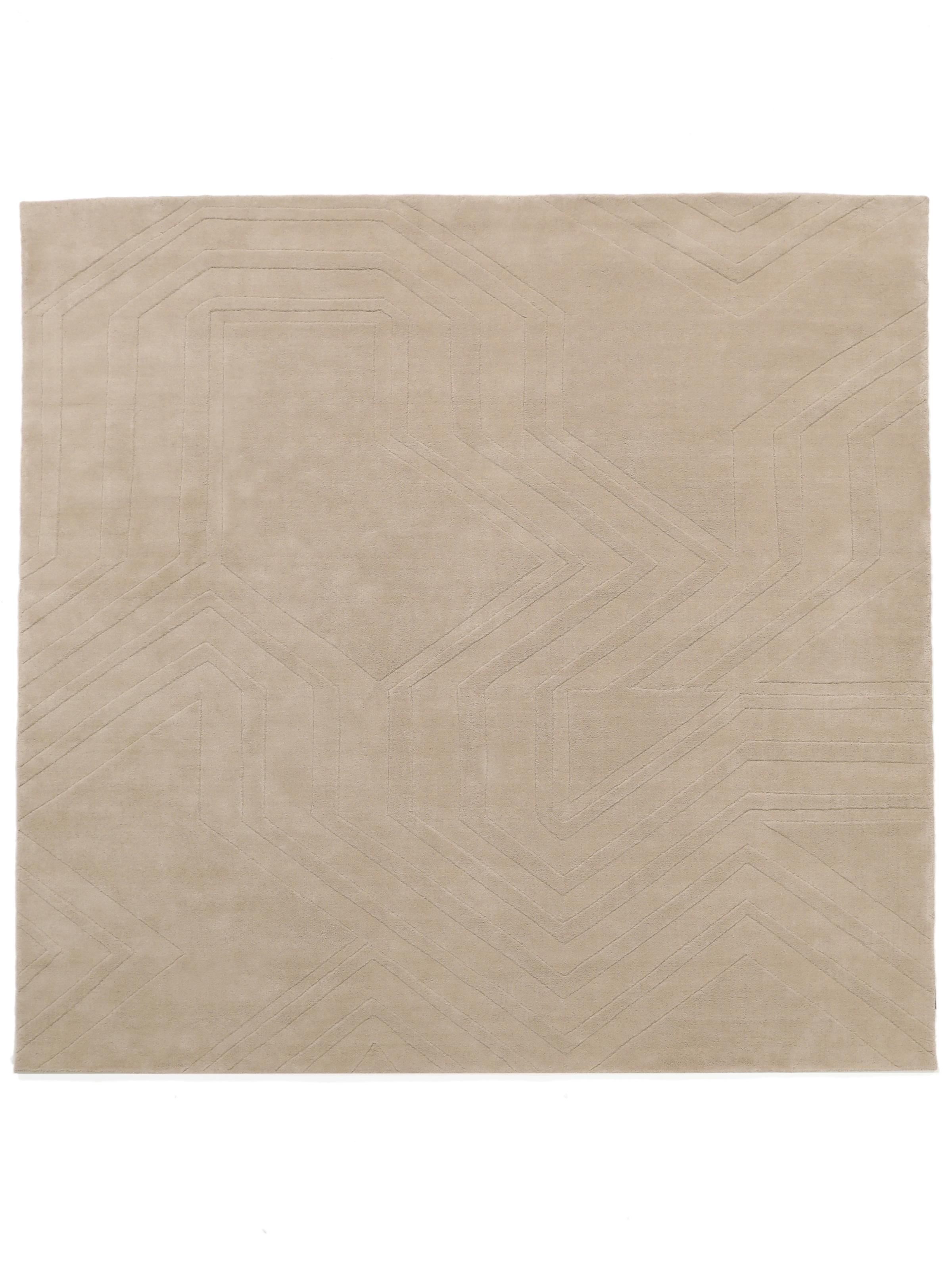 Rugvista premium - Labyrinth - Beige 250 x 250 cm Wool Rug - Rugvista