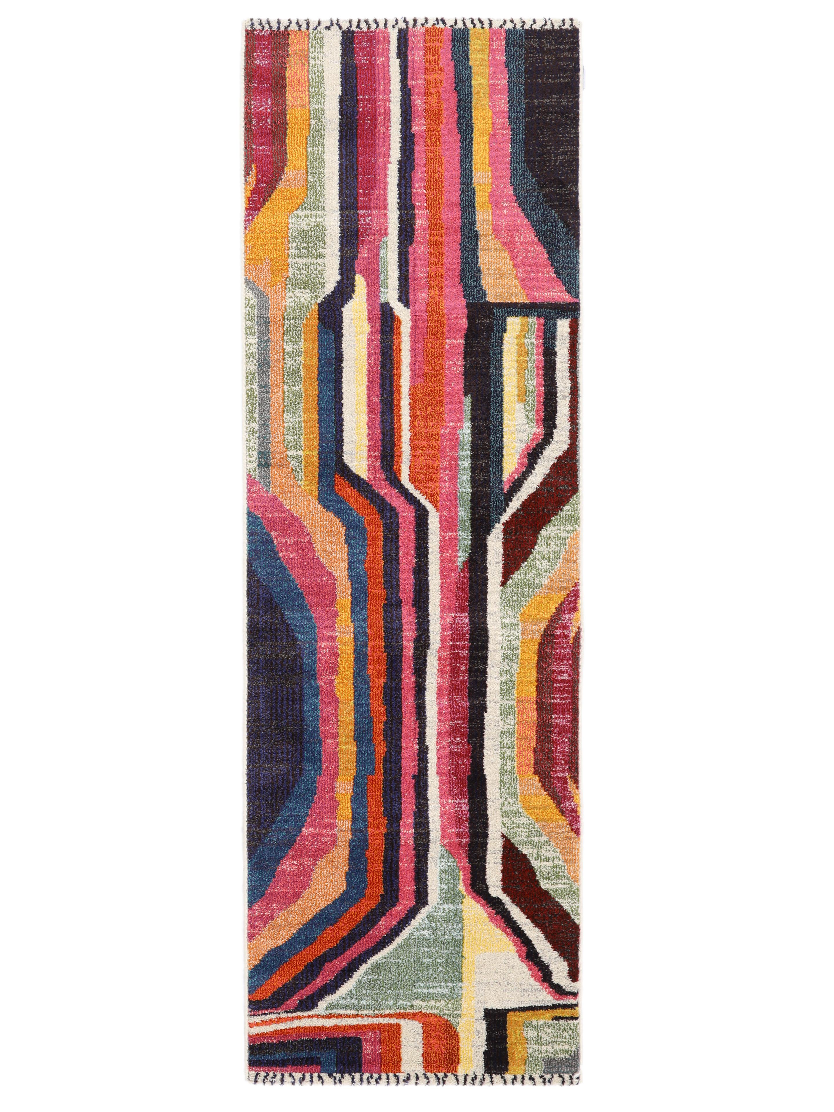 Multicolor pink rug 80x250