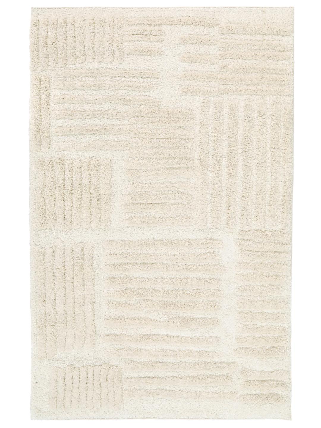 Offwhite tapijt met hoge en lage pooltextuur