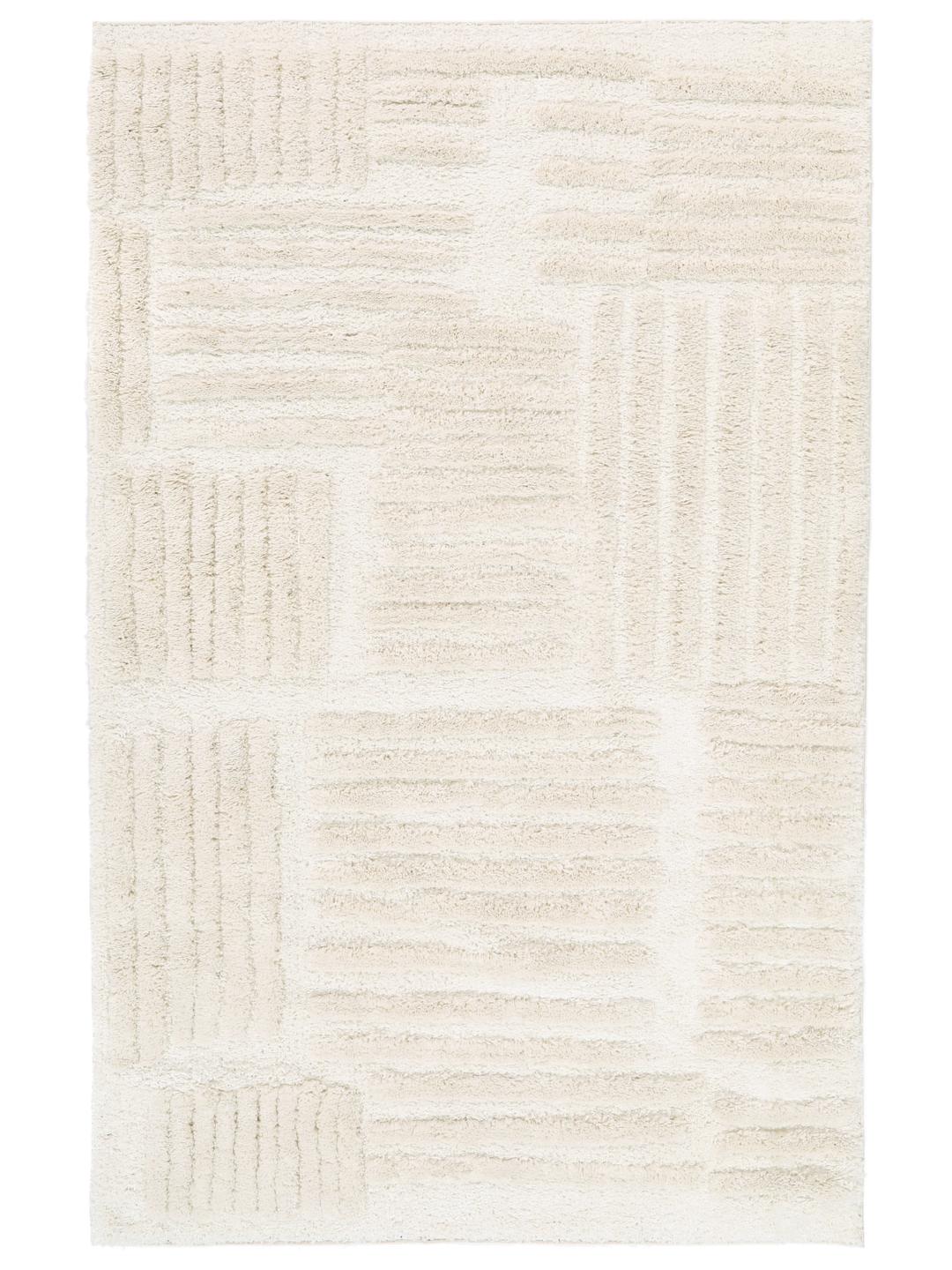 Offwhite tapijt met hoge en lage pooltextuur