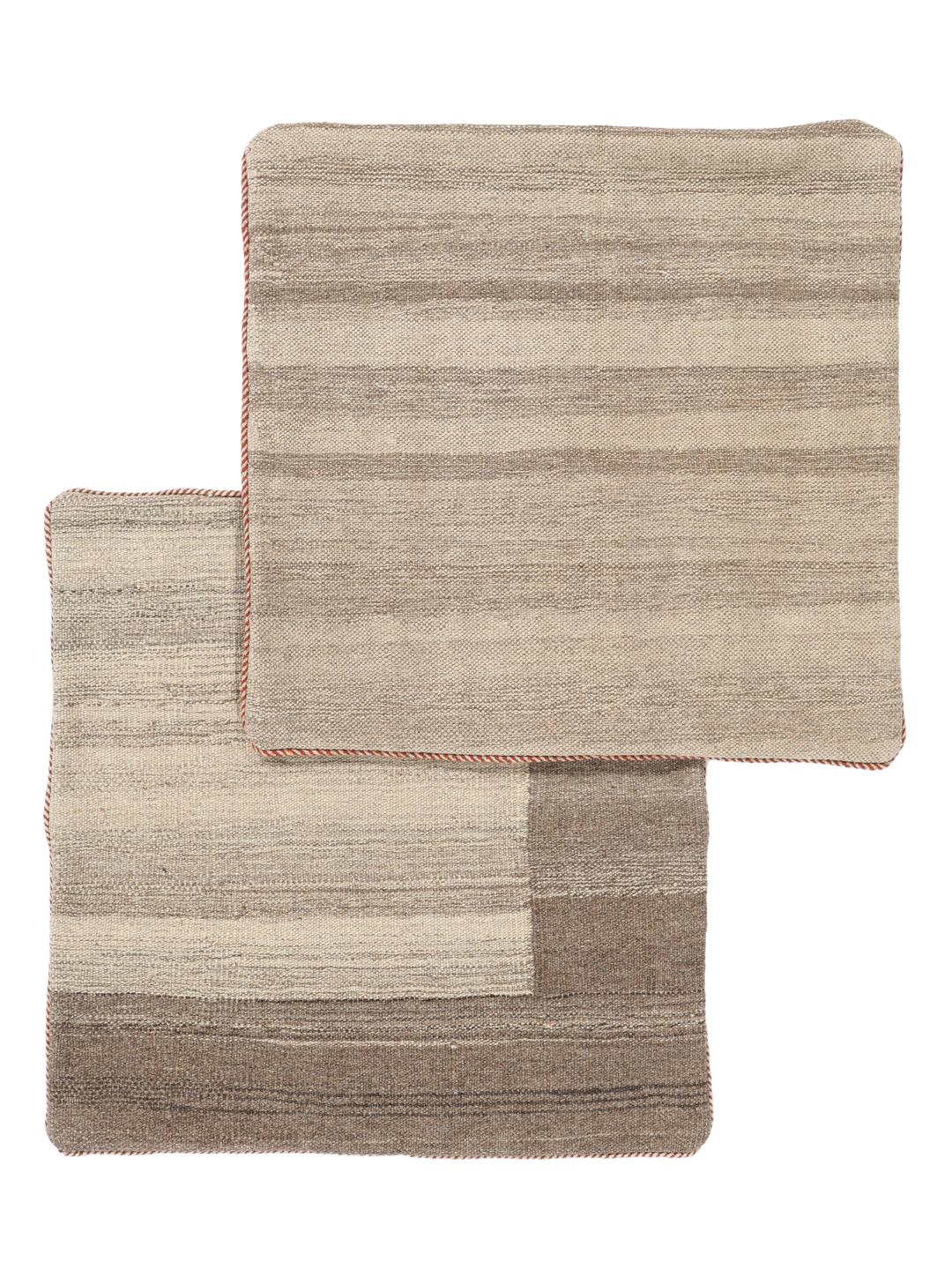 Handgemaakte patchwork wollen kussenslopen met neutrale tinten uit het Midden-Oosten