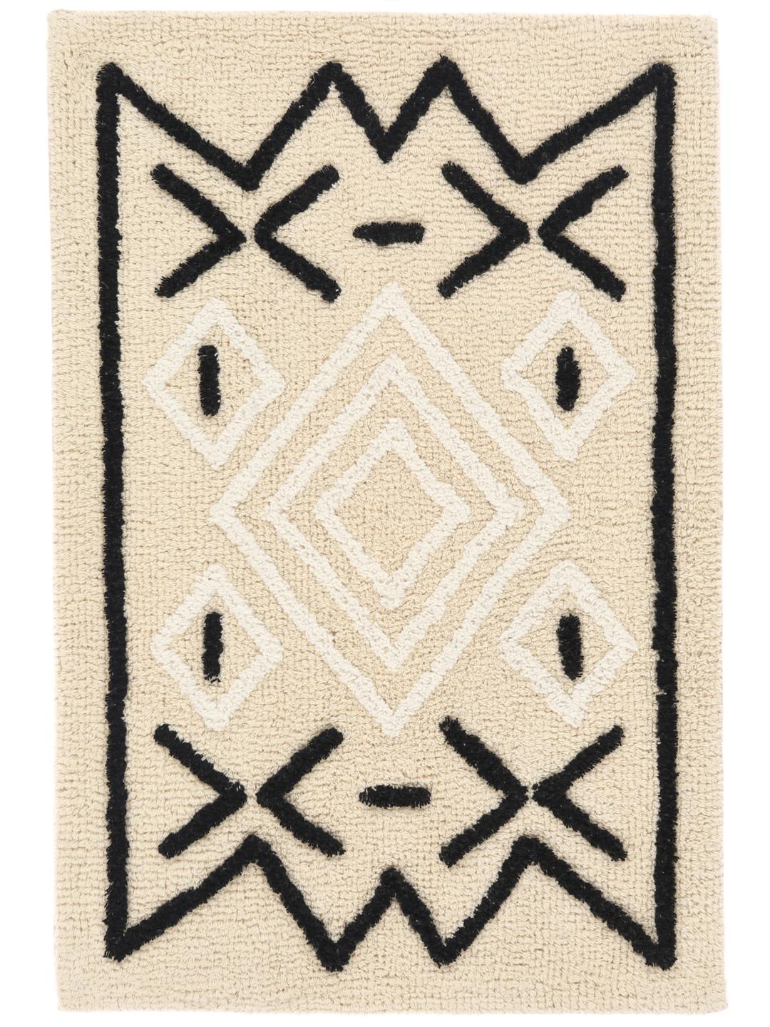 Tapis de bain en blanc naturel