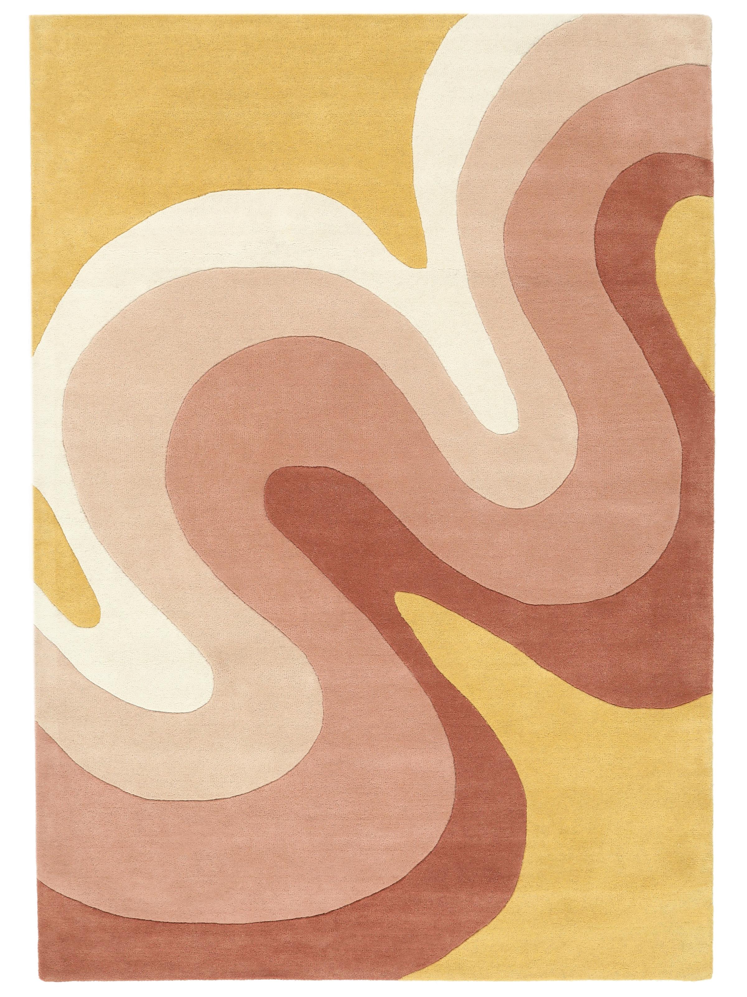 Rugvista premium - Pop retro - Yellow / Terracotta 160 x 230 cm Wool ...