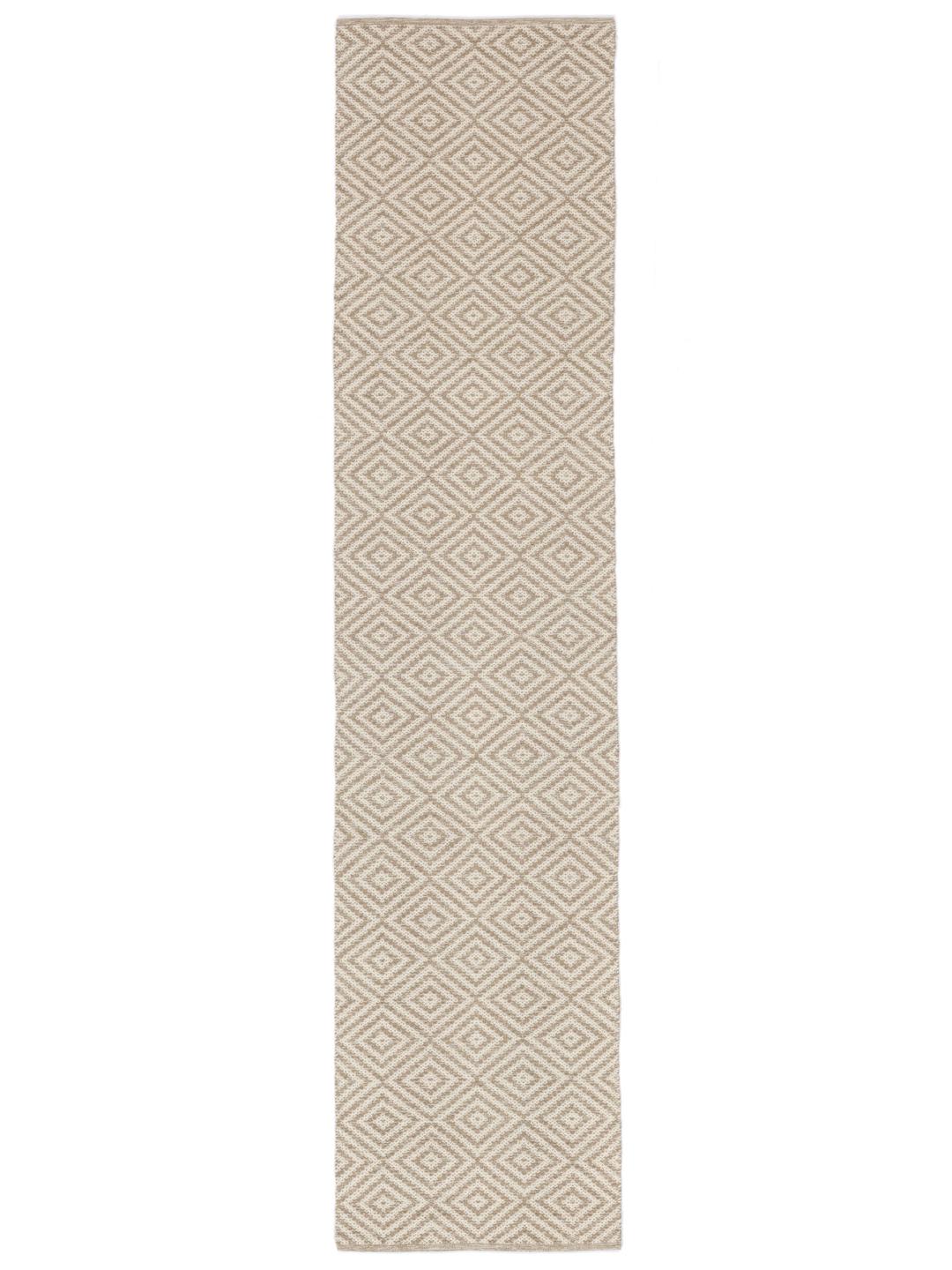 løbertæppe i beige og hvid