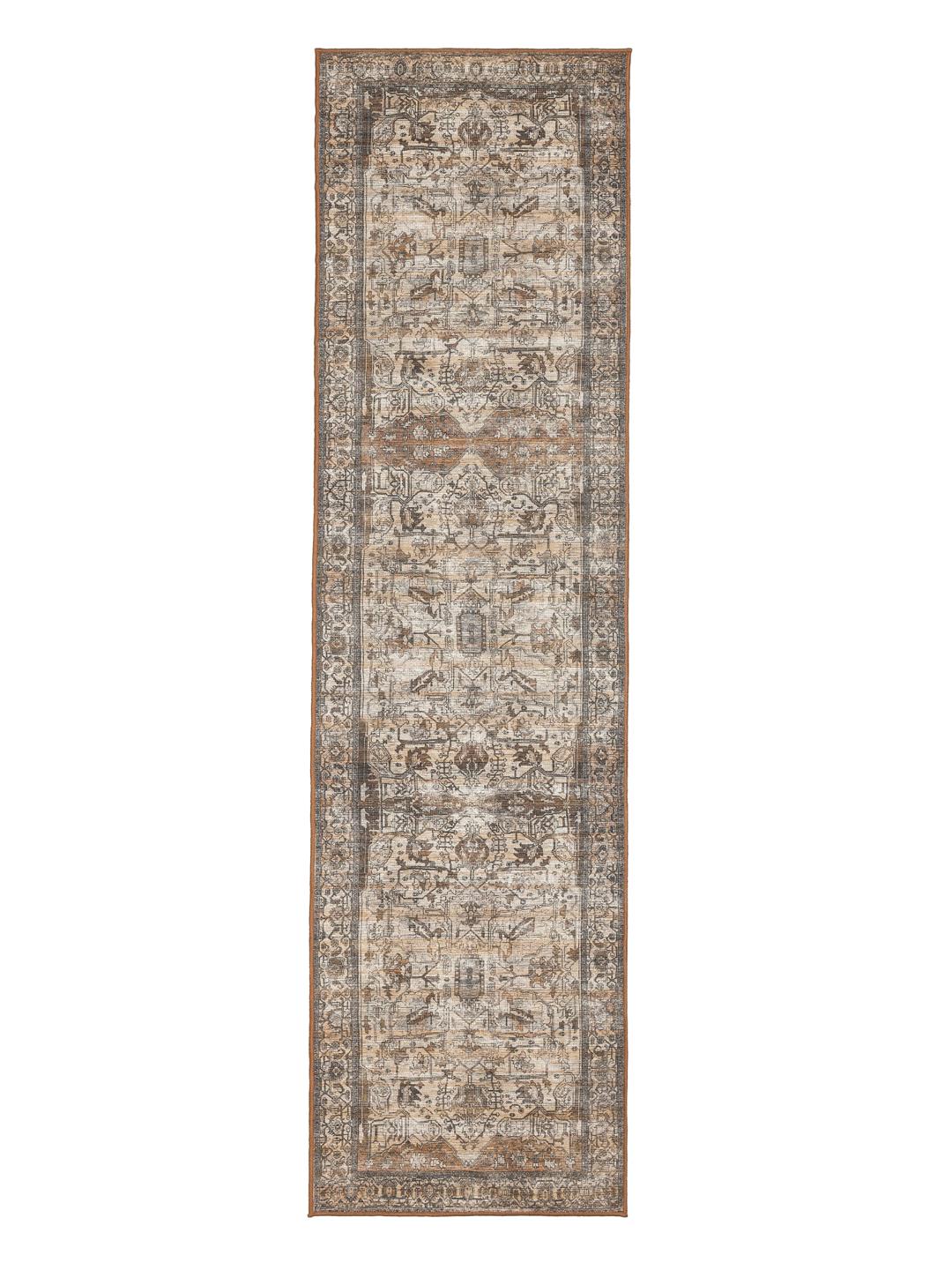 loper in bruin en beige