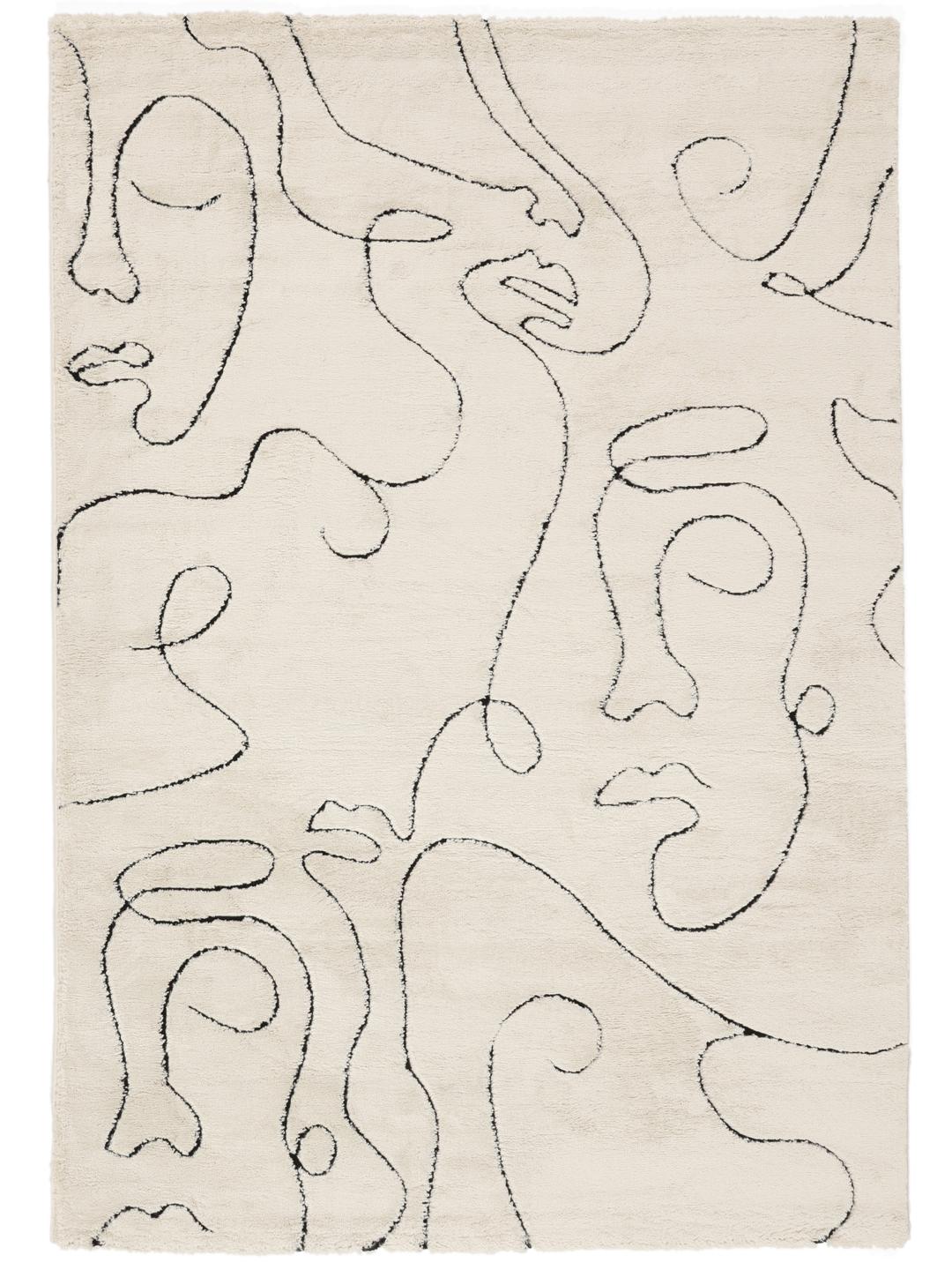 Line - Cream white / Black - 160 x 230 cm
