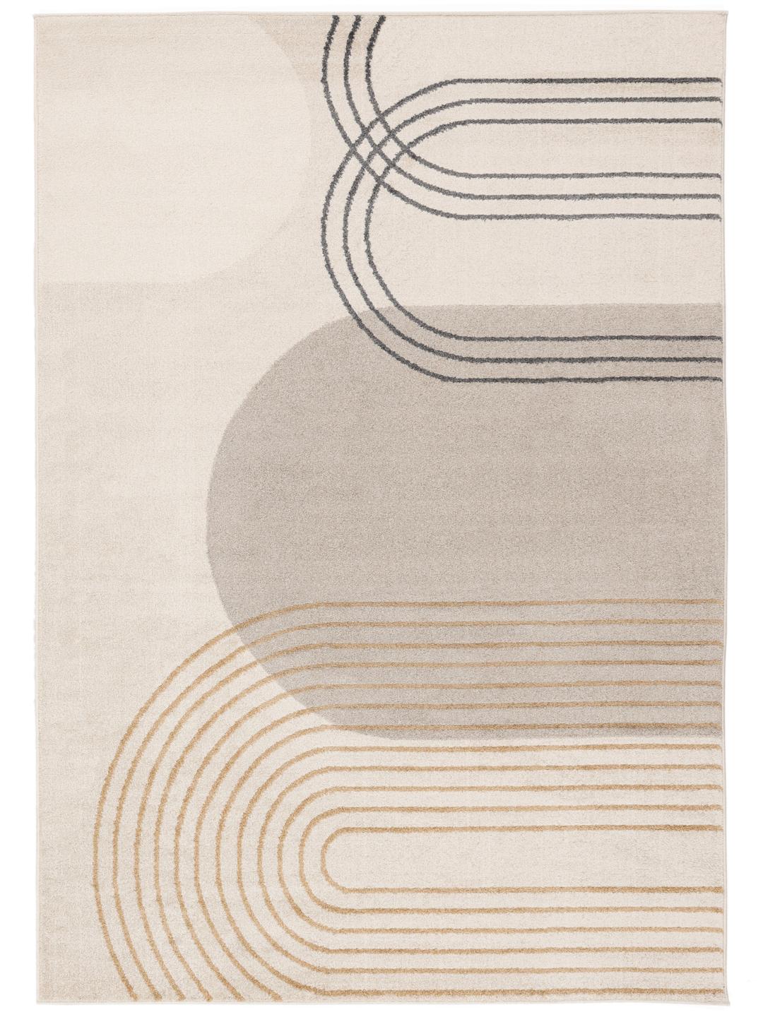 Modern abstract beige en geel tapijt