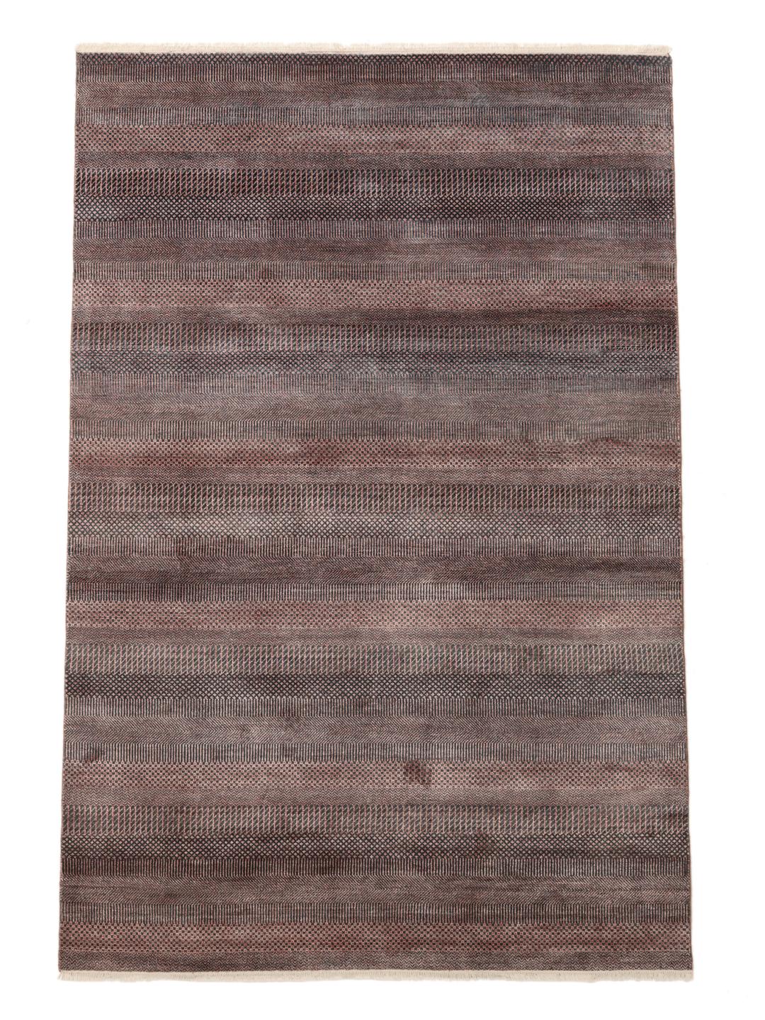 Hand-knotted Indian rug in multicolor with a subtle textured pattern