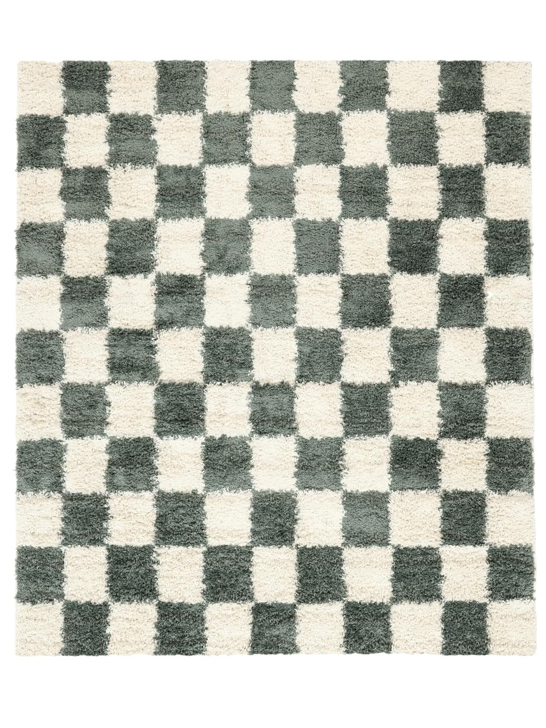 Groen en gebroken wit tapijt