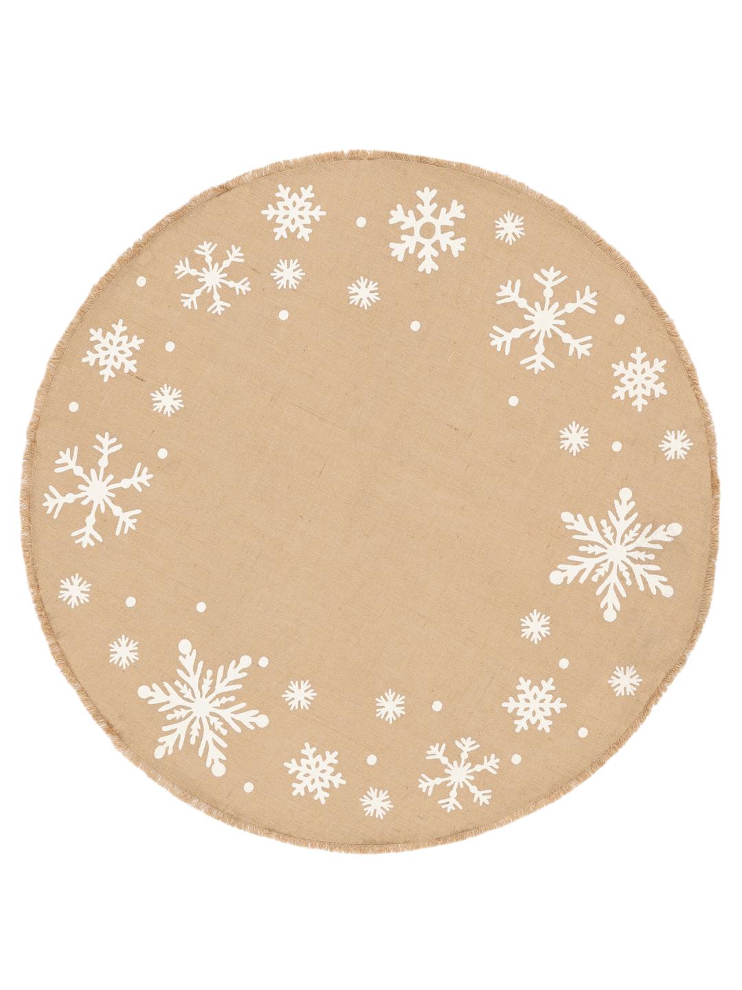 Snowflakes - Beige / Wit - Ø 120 cm