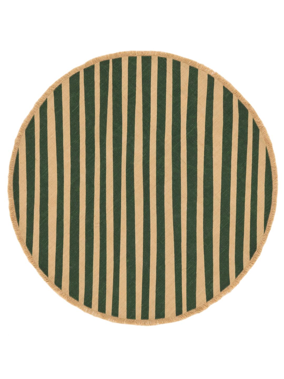 
    Ribbons - Beige / Grøn - Ø 100 cm
  