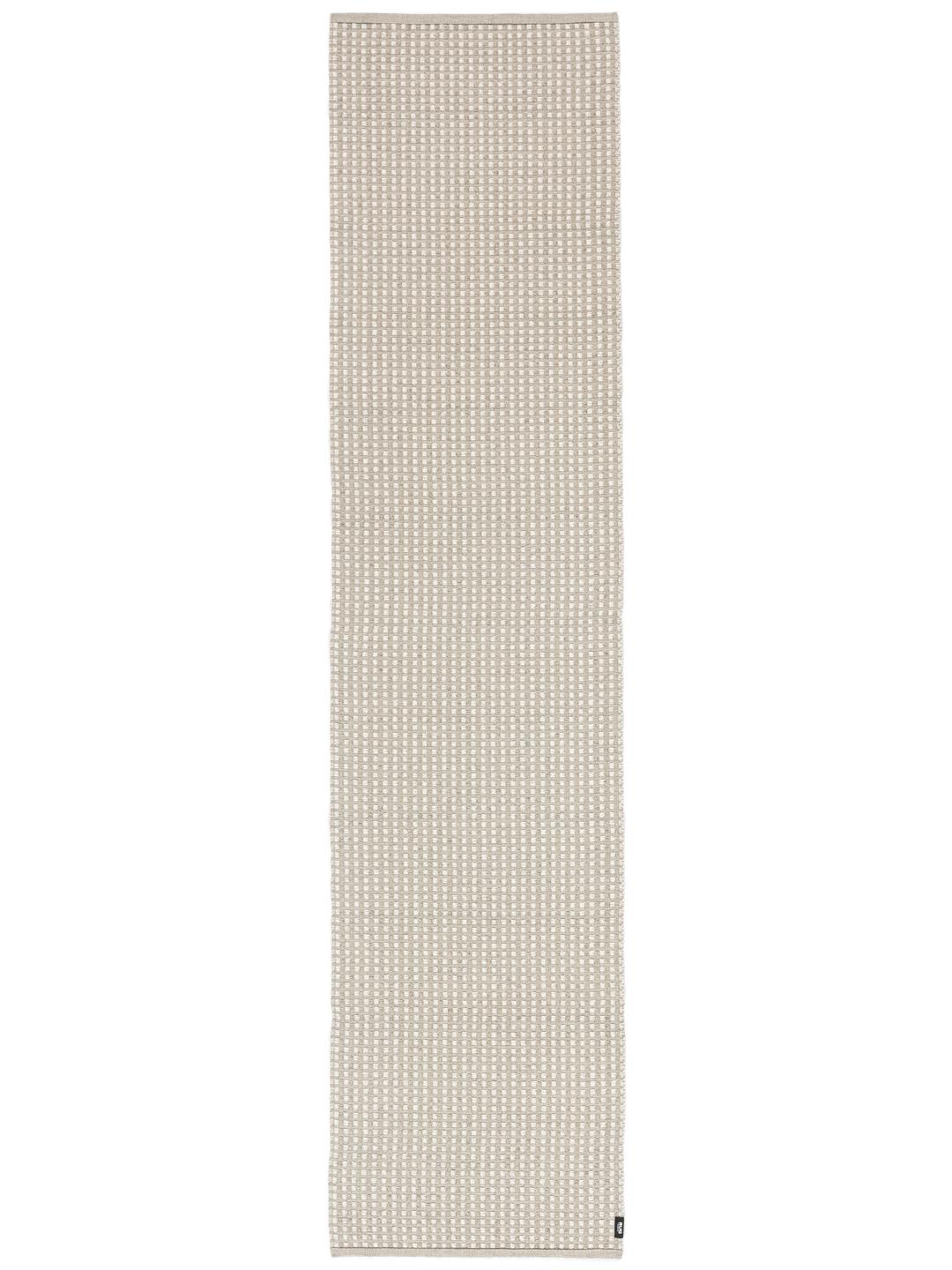 Beige loper met een subtiele geweven structuur