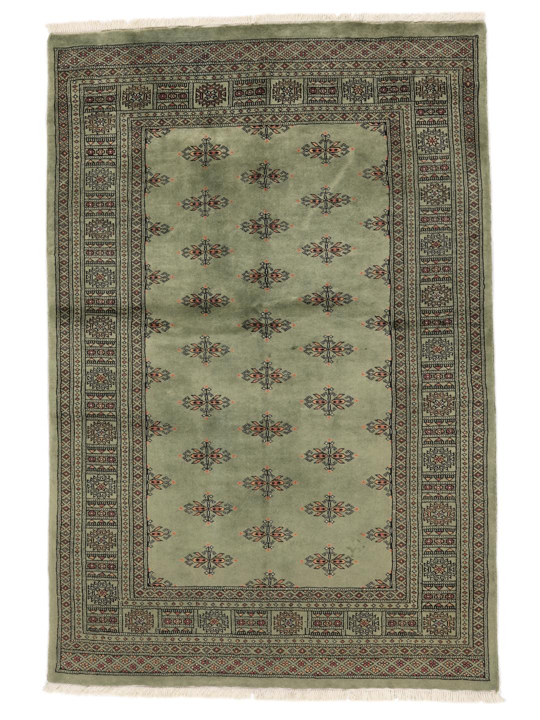 Pakistan Bokhara 3ply - Dark green / Black - 140 x 210 cm