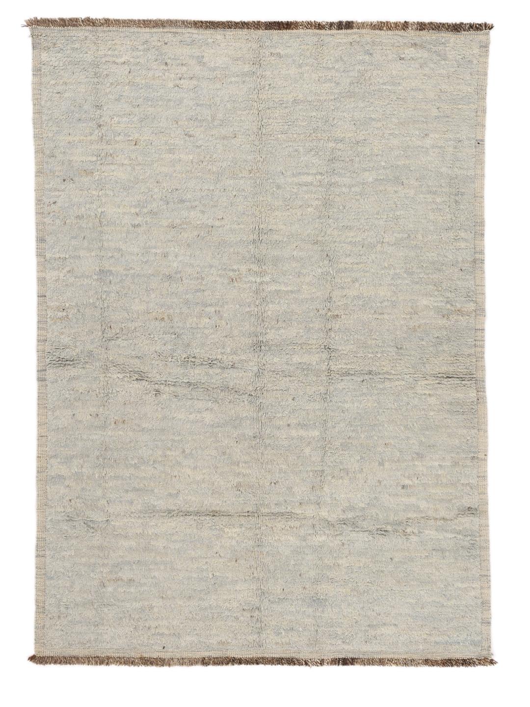 Håndknyttet afghansk tæppe i en neutral beige tone