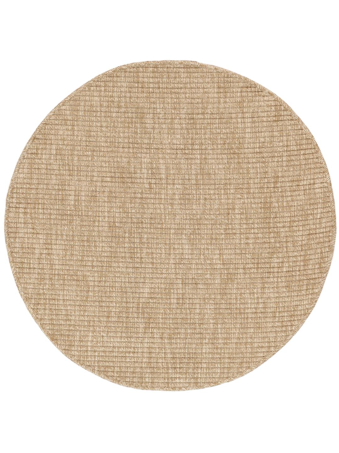 Beige rond vloerkleed