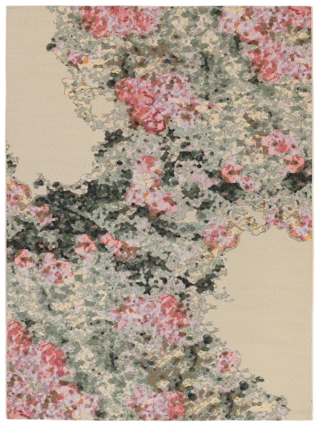 Pink rug with a mottled pattern