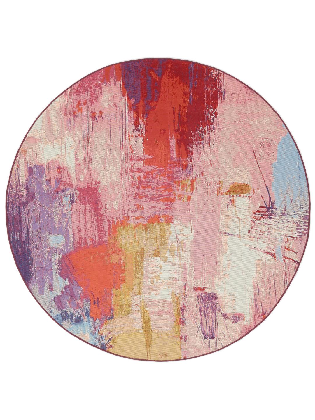 tapis rond multicolore