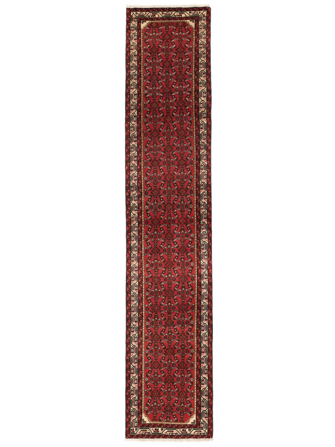 Hand-knotted red Hamadan runner from the Middle East