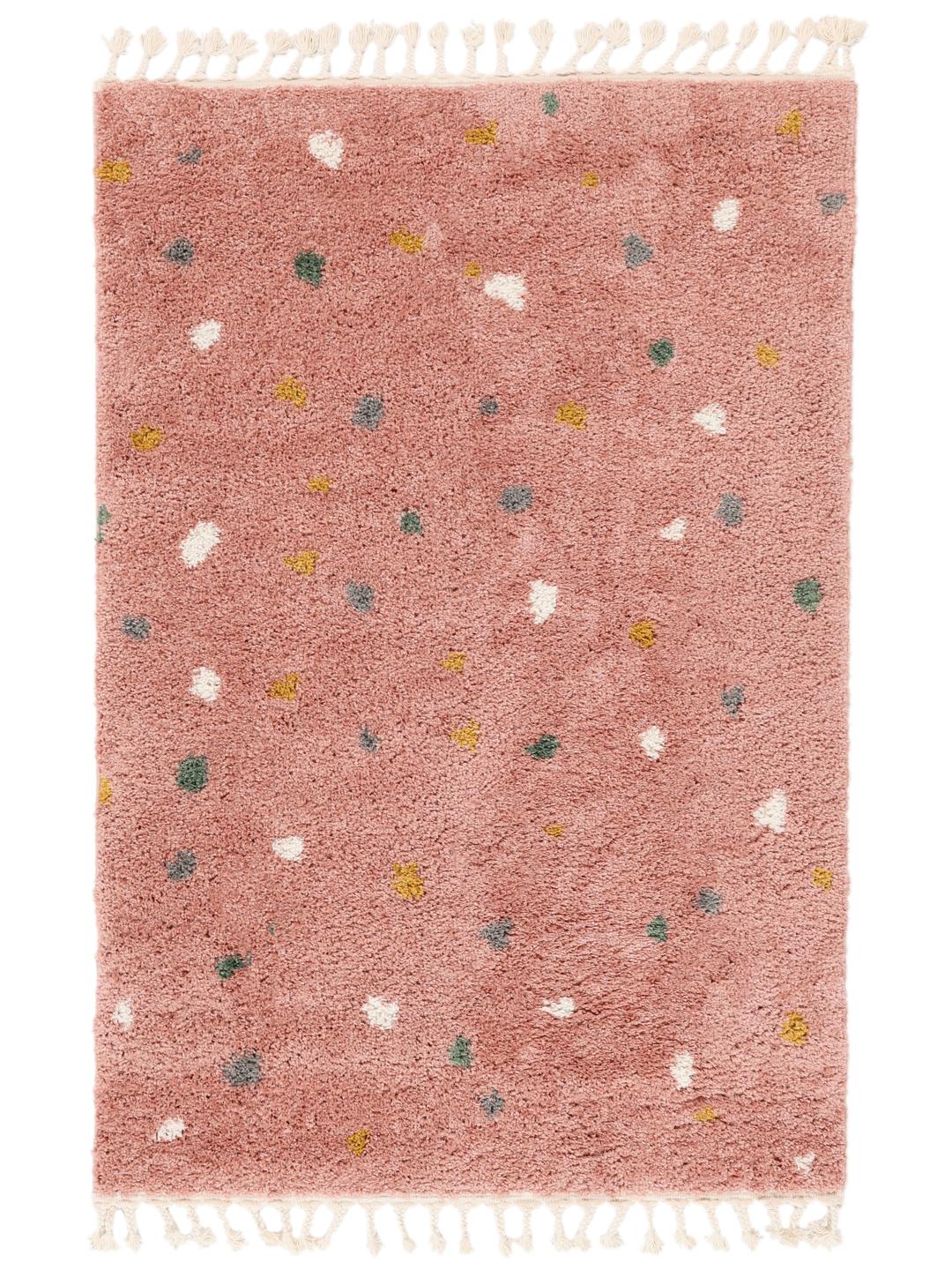 roze vloerkleed met een zachte pool en speelse details