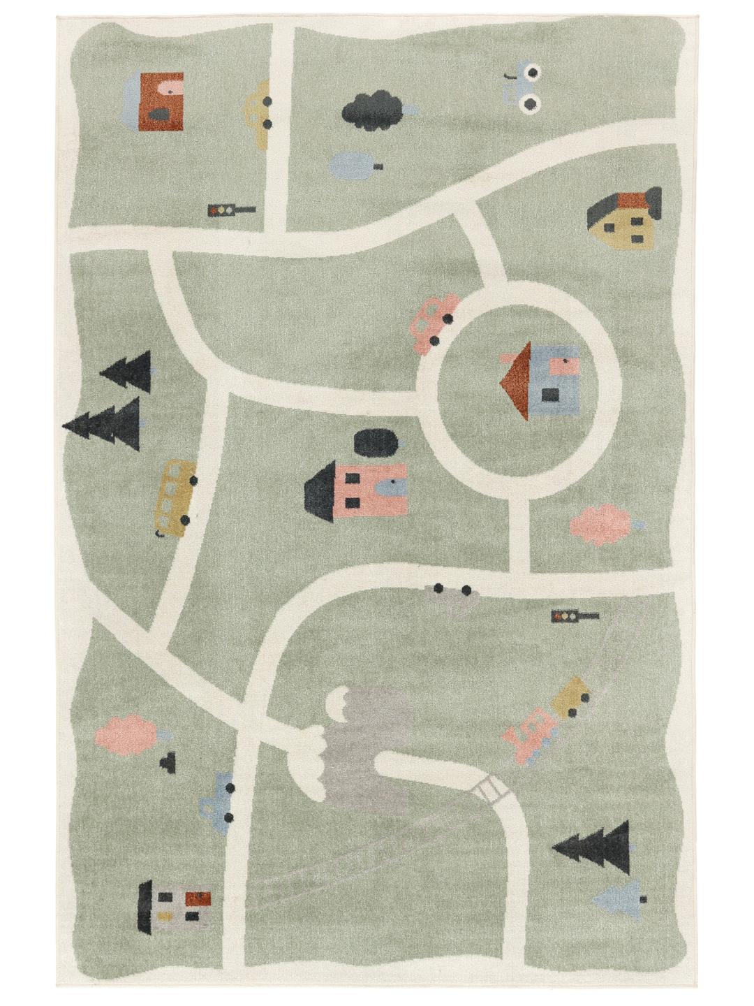 Tapis vert et multicolore