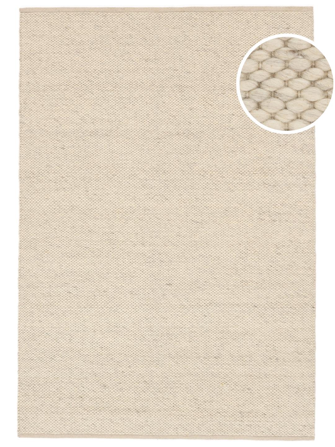 Håndvævet beige uldtæppe
