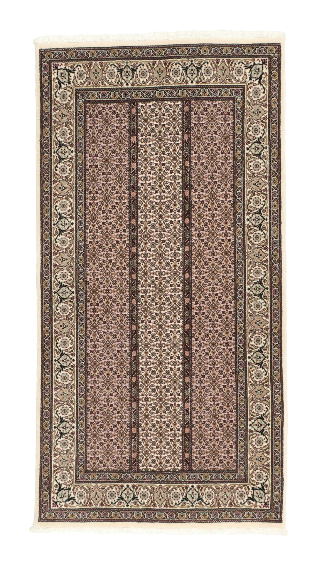 Håndknyttet Tabriz 50 Raj tæppe fra Mellemøsten i beige nuancer