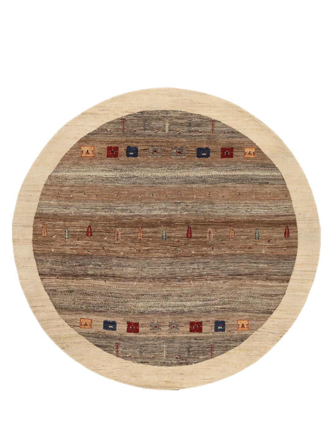 Gabbeh Loribaft - Brown / Orange - Ø 200 cm