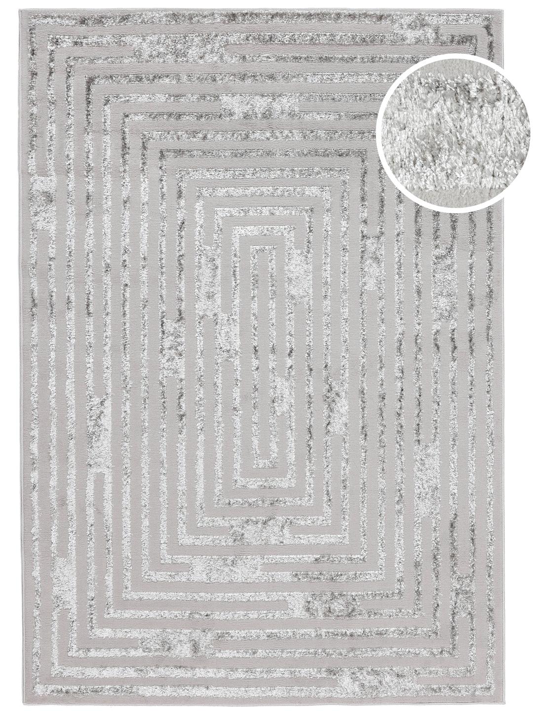 Miles - Grey / Silver grey - 200 x 300 cm