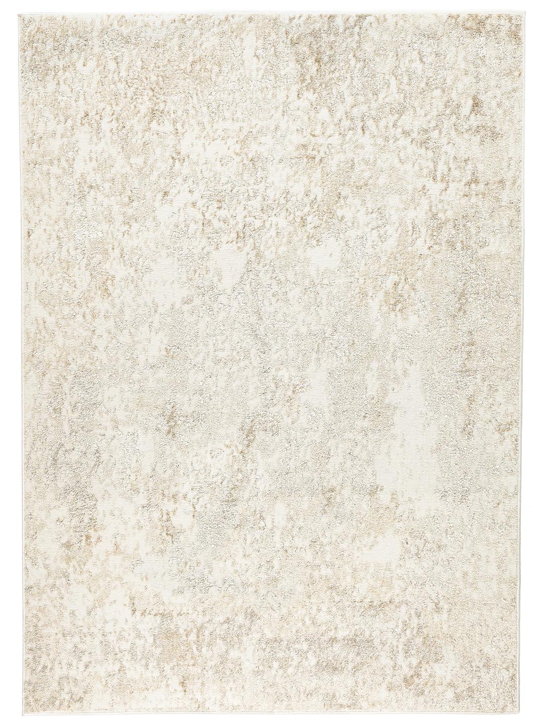 Beige tæppe med tekstur af høj og lav luv