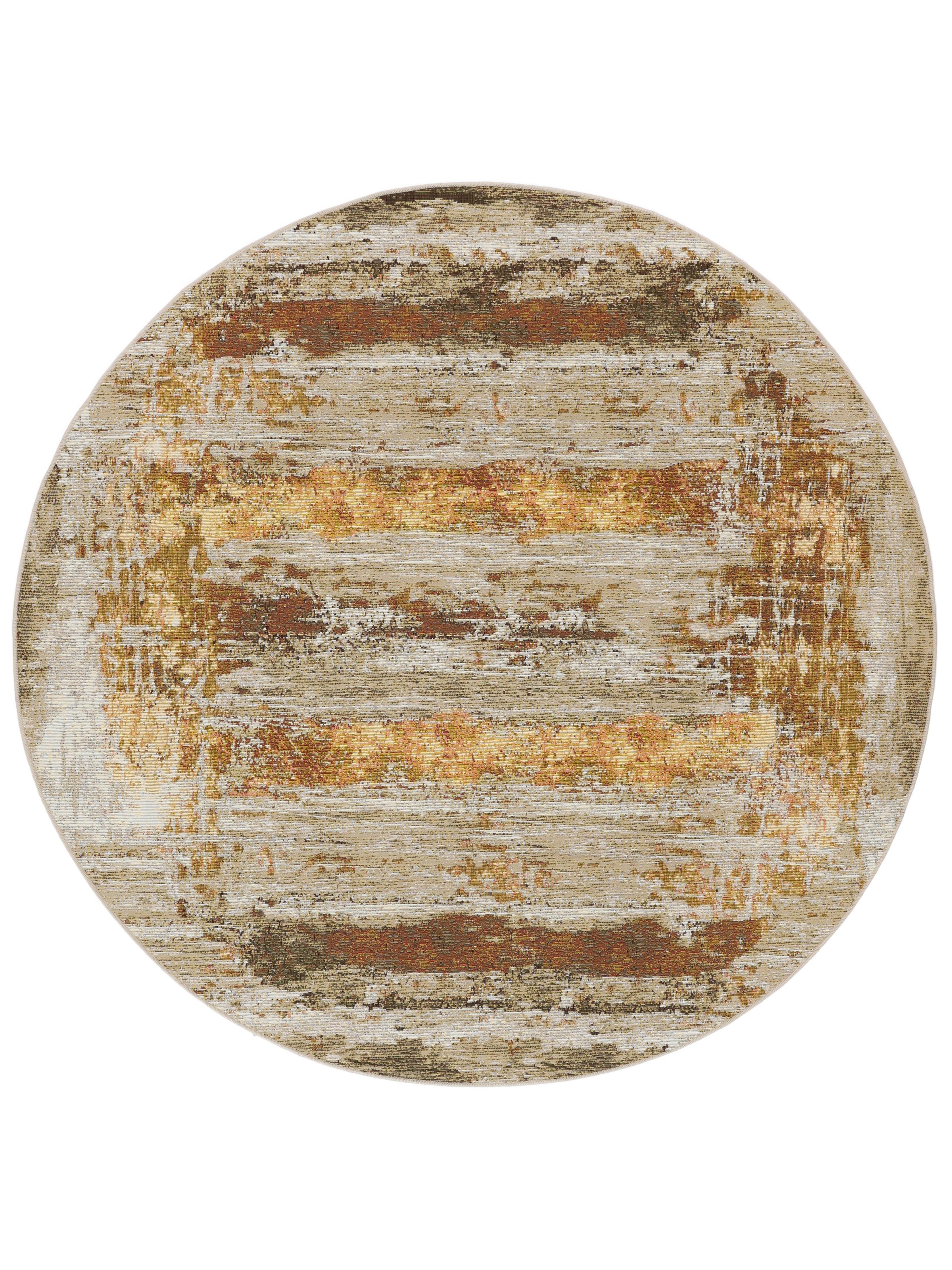 Rugvista essential - Gillian - Gold / Multicolor, Round Ø 200 cm Rug ...