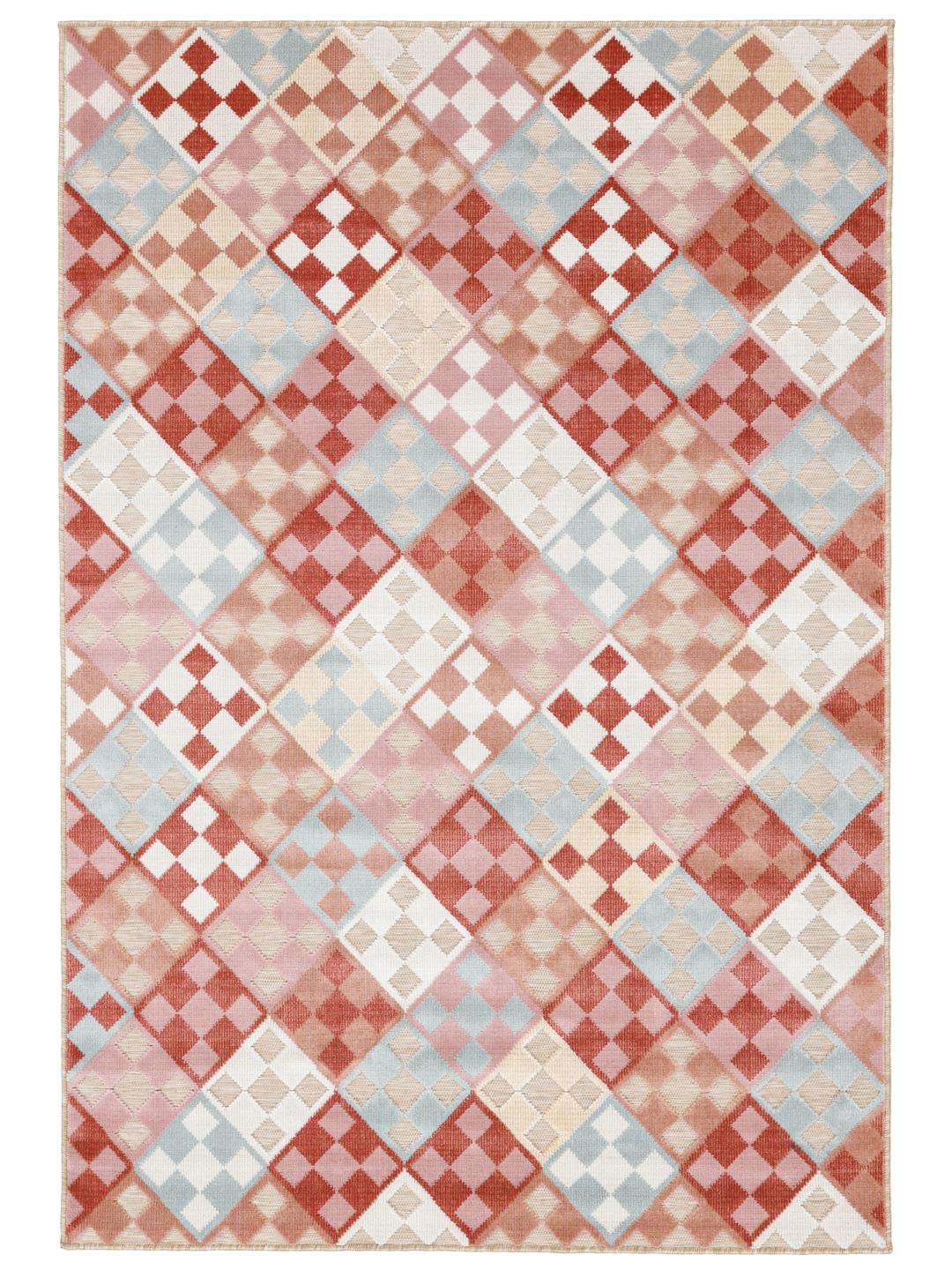Beige tæppe med et geometrisk mønster