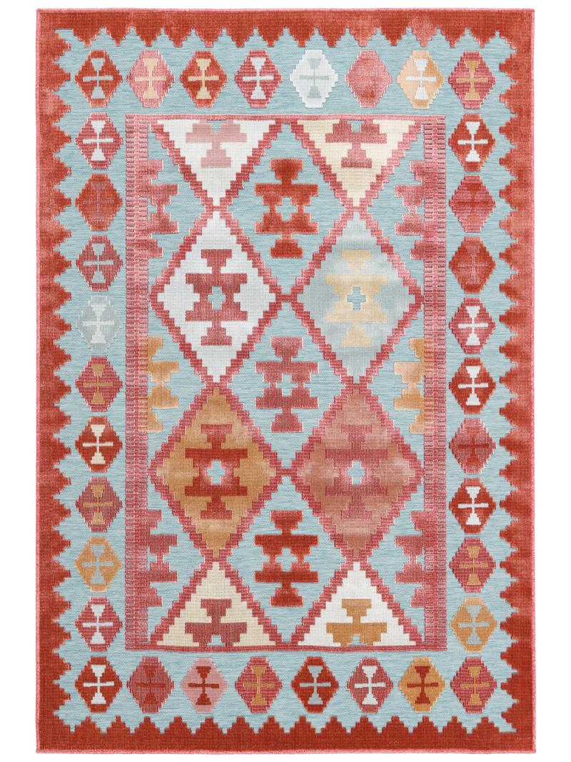 Saga Kilim - Turkoois / Multicolor