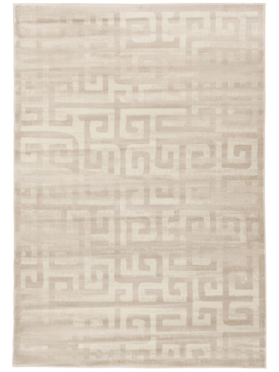 Beige vloerkleed met een subtiel geometrisch patroon