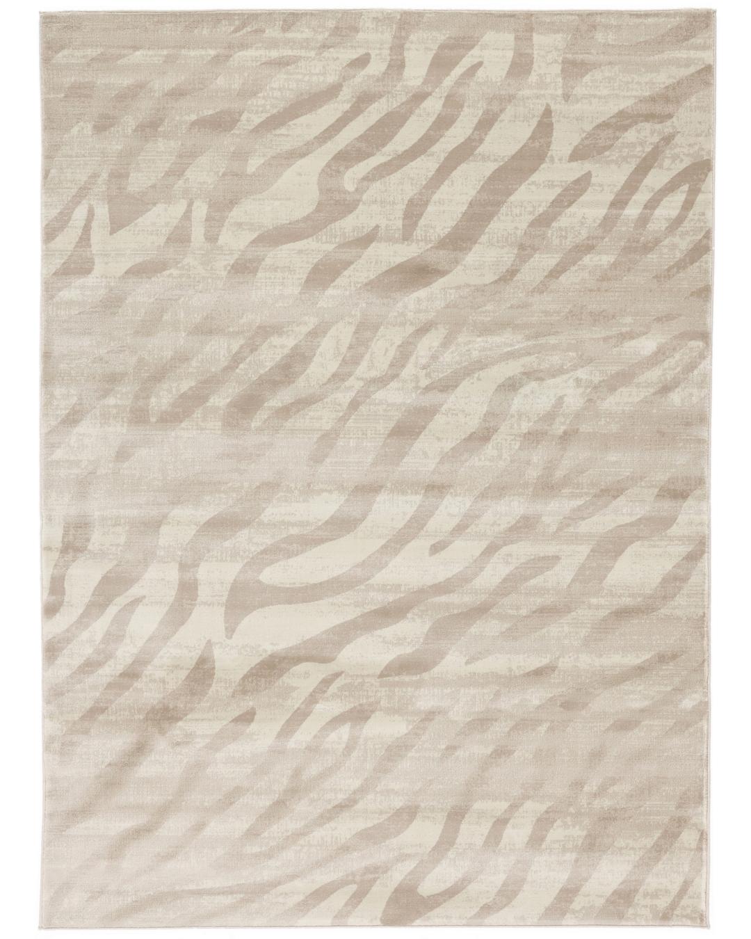 Light beige rug with animal-motif pattern