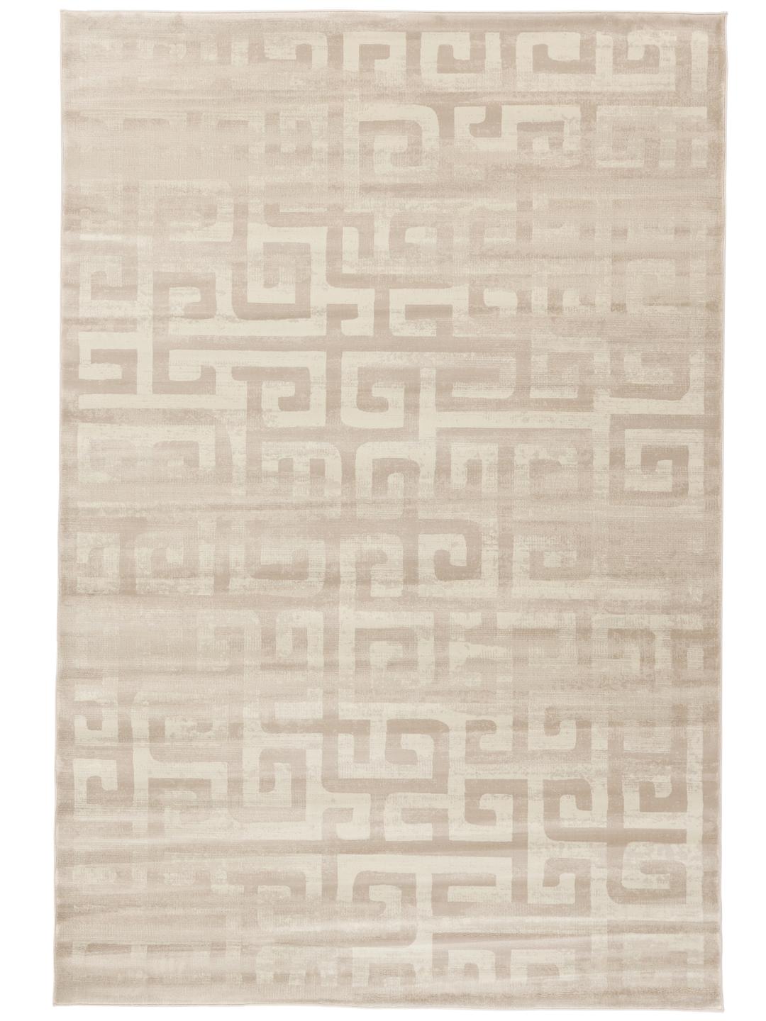 Beige vloerkleed met een subtiel geometrisch patroon