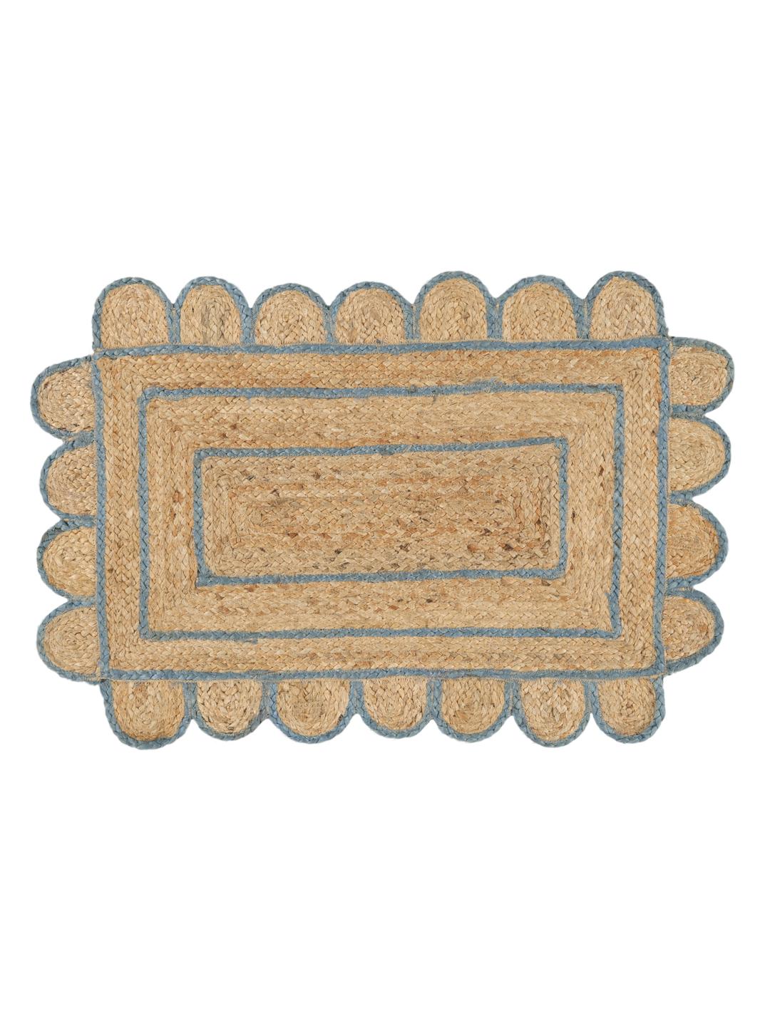 tapijt in beige en blauw