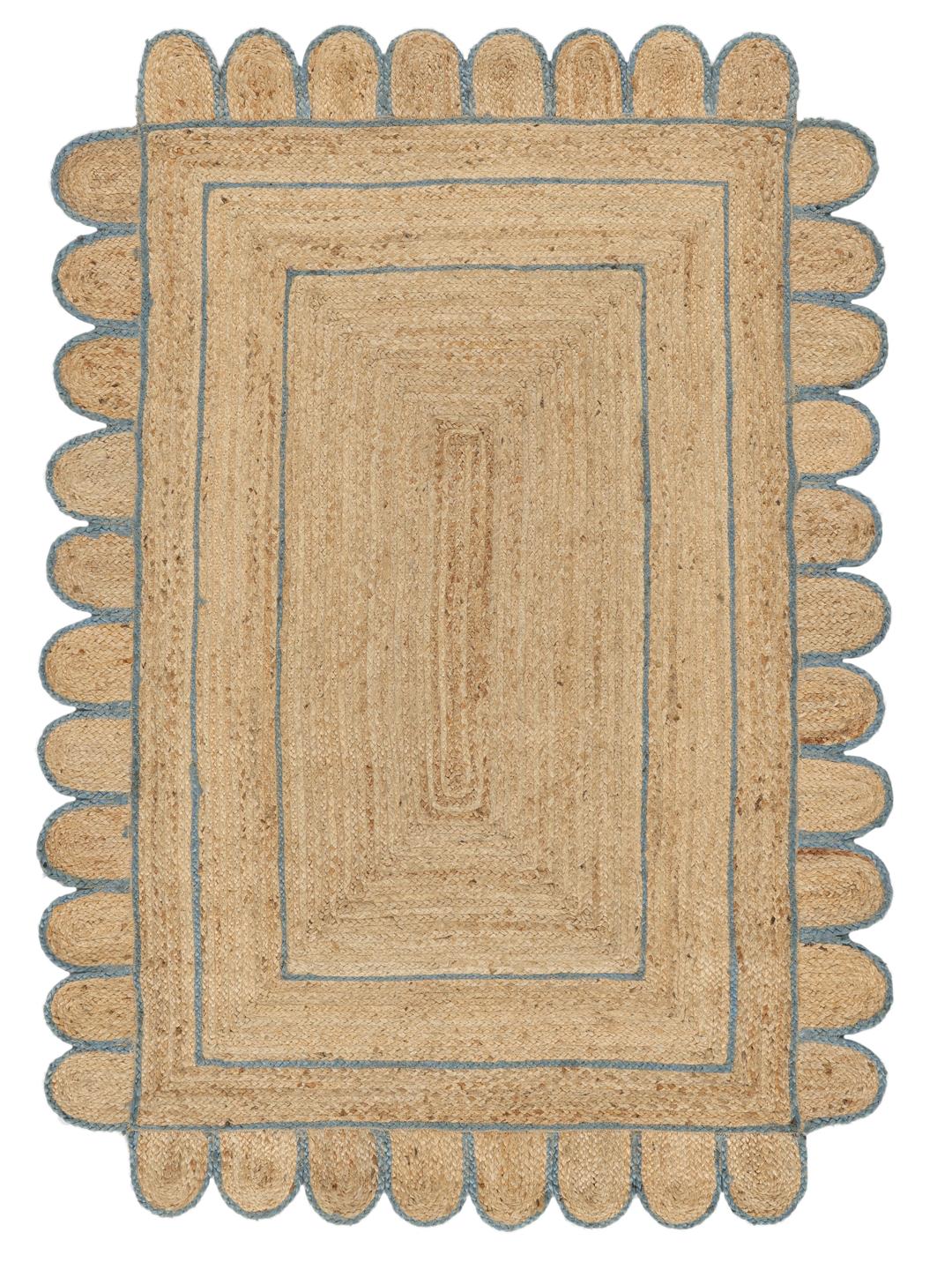 tapis en beige et bleu