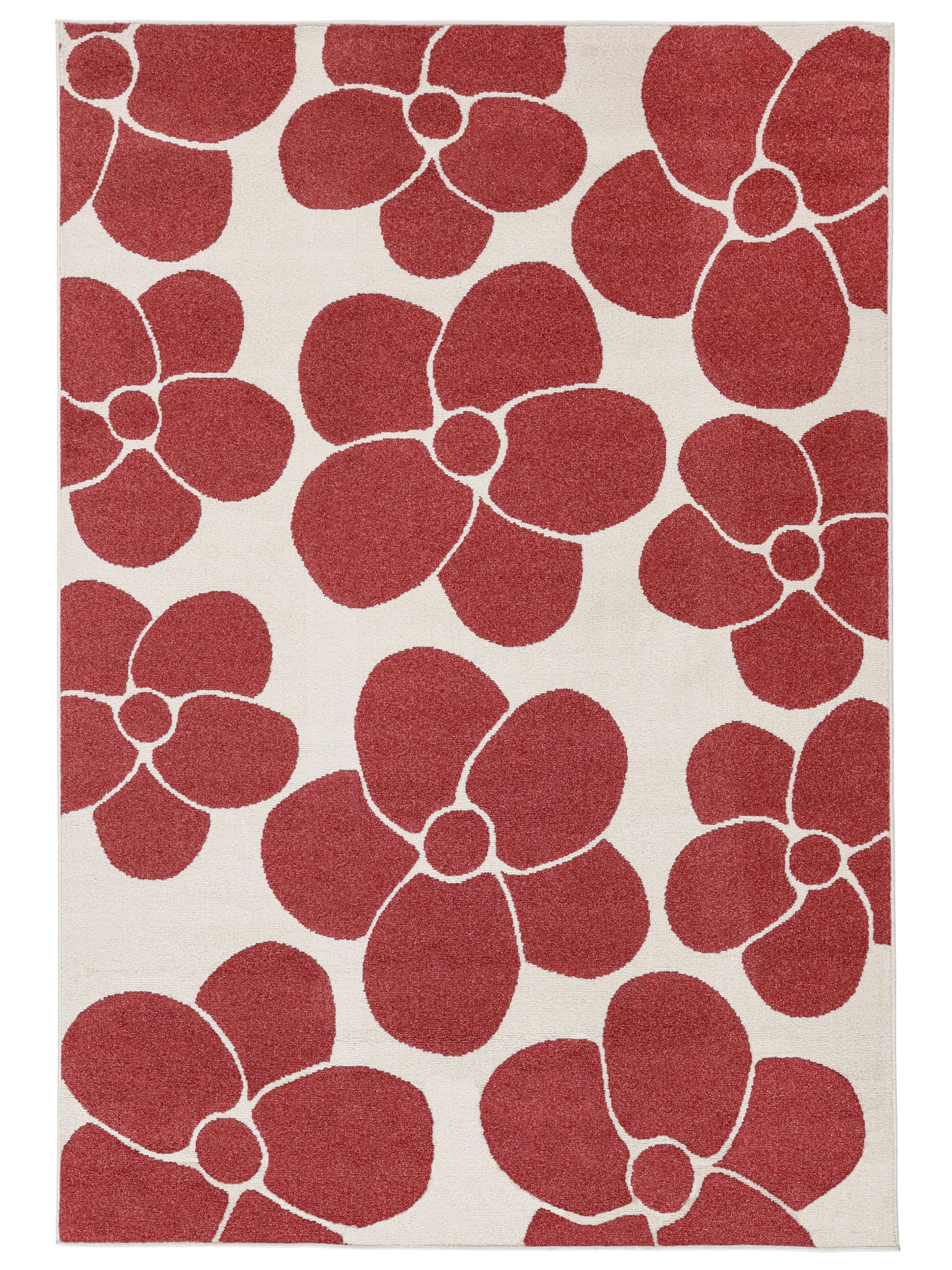 Dark red/Off white