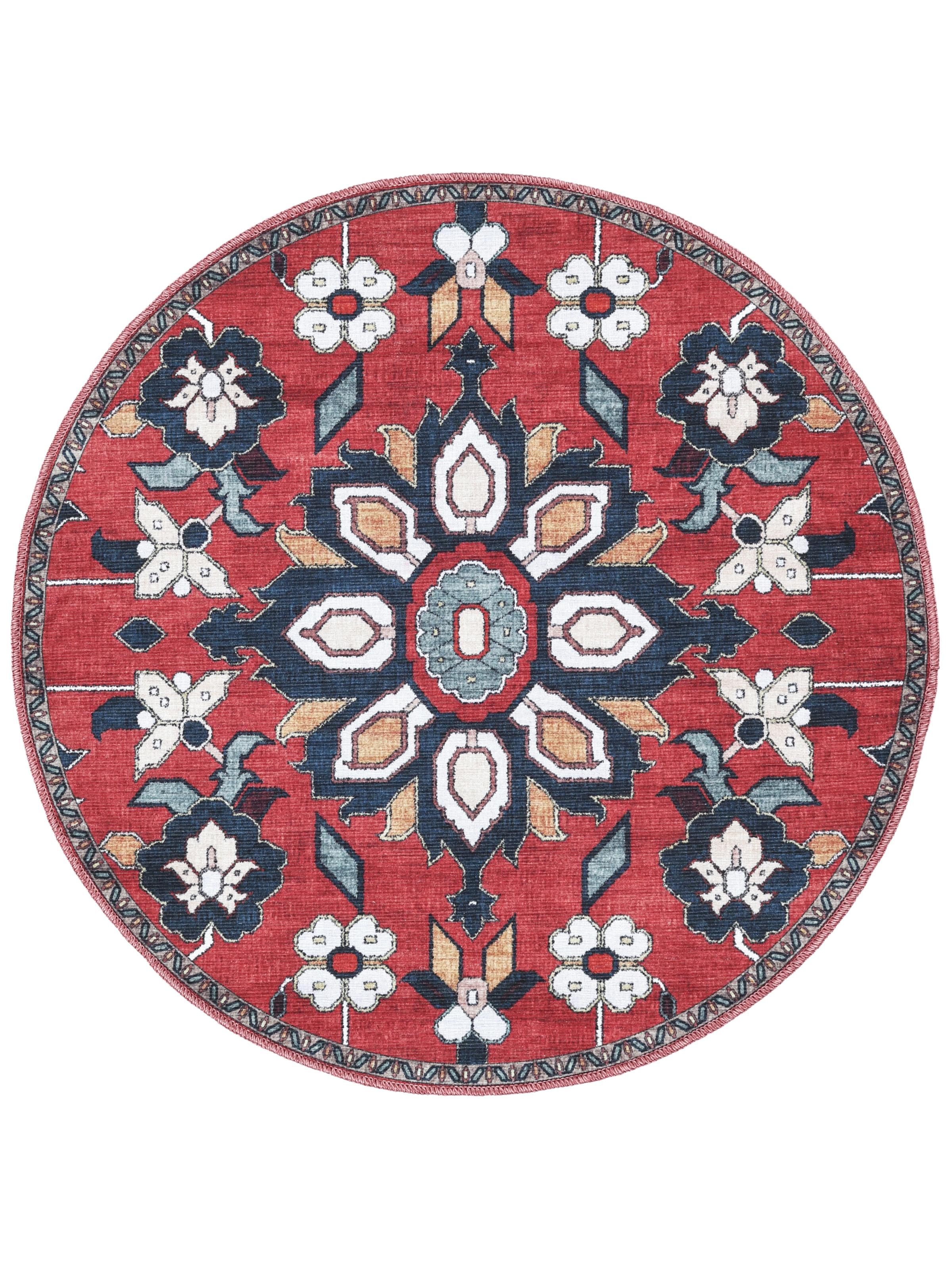 Rugvista essential - Claes - Rouge, Ronds Ø 100 cm Tapis Coton - Rugvista