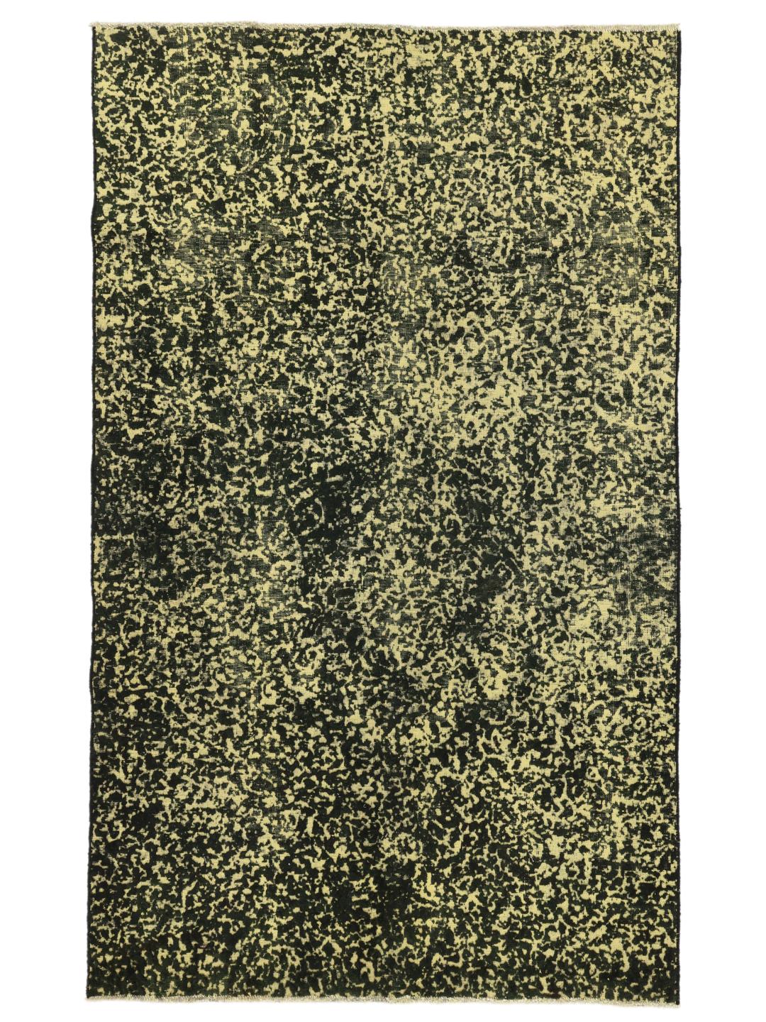 Ručno čvorani tepih iz područja Bliskog istoka s odvažnim crno-žutim apstraktnim uzorkom
