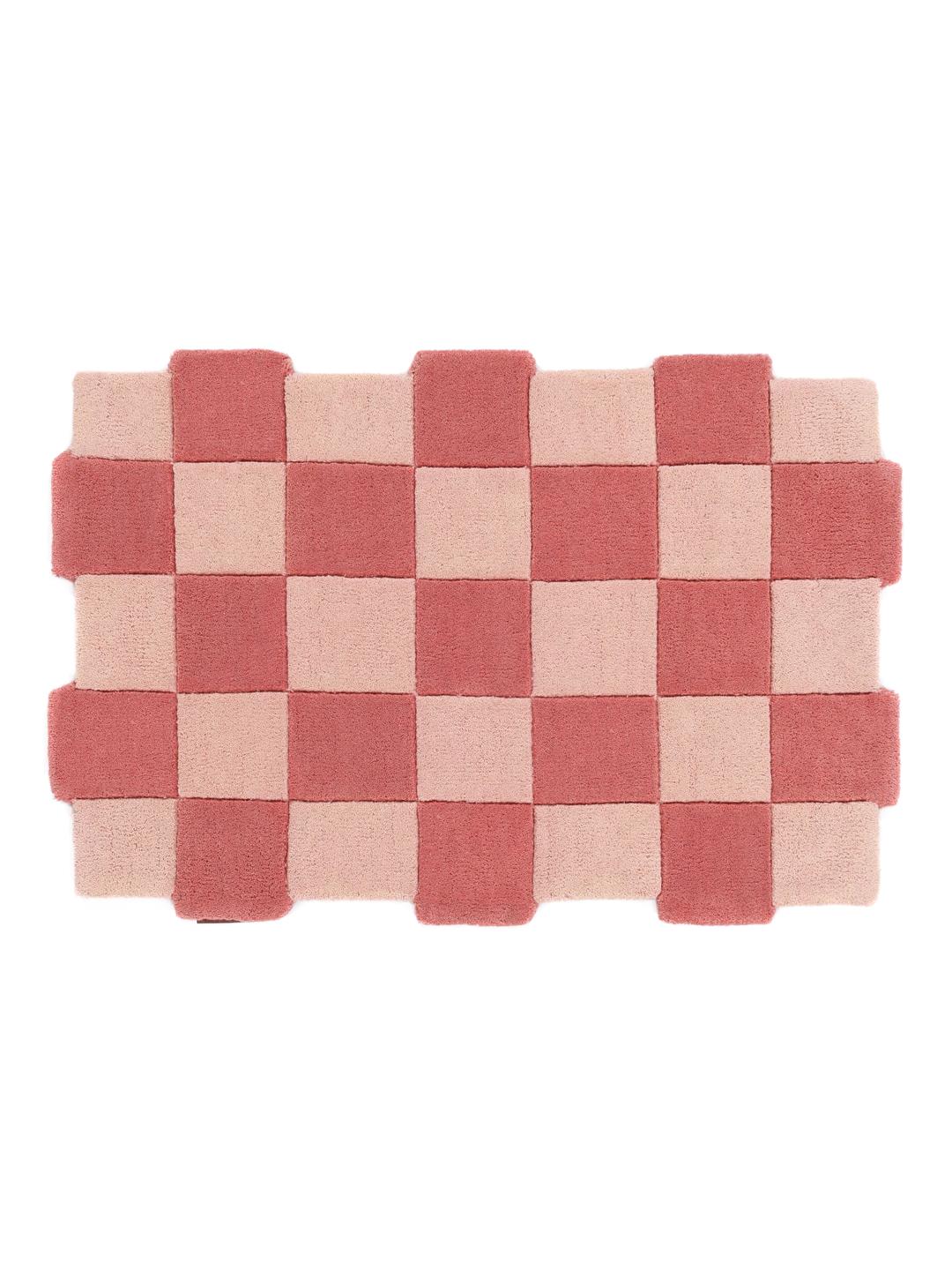 Handgemaakt roze vloerkleed