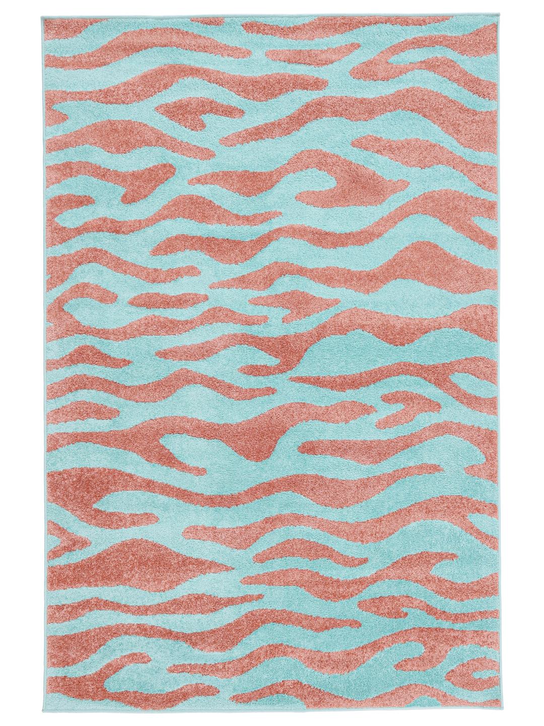 Woodcut - Roosa / Turquoise - 100 x 160 cm