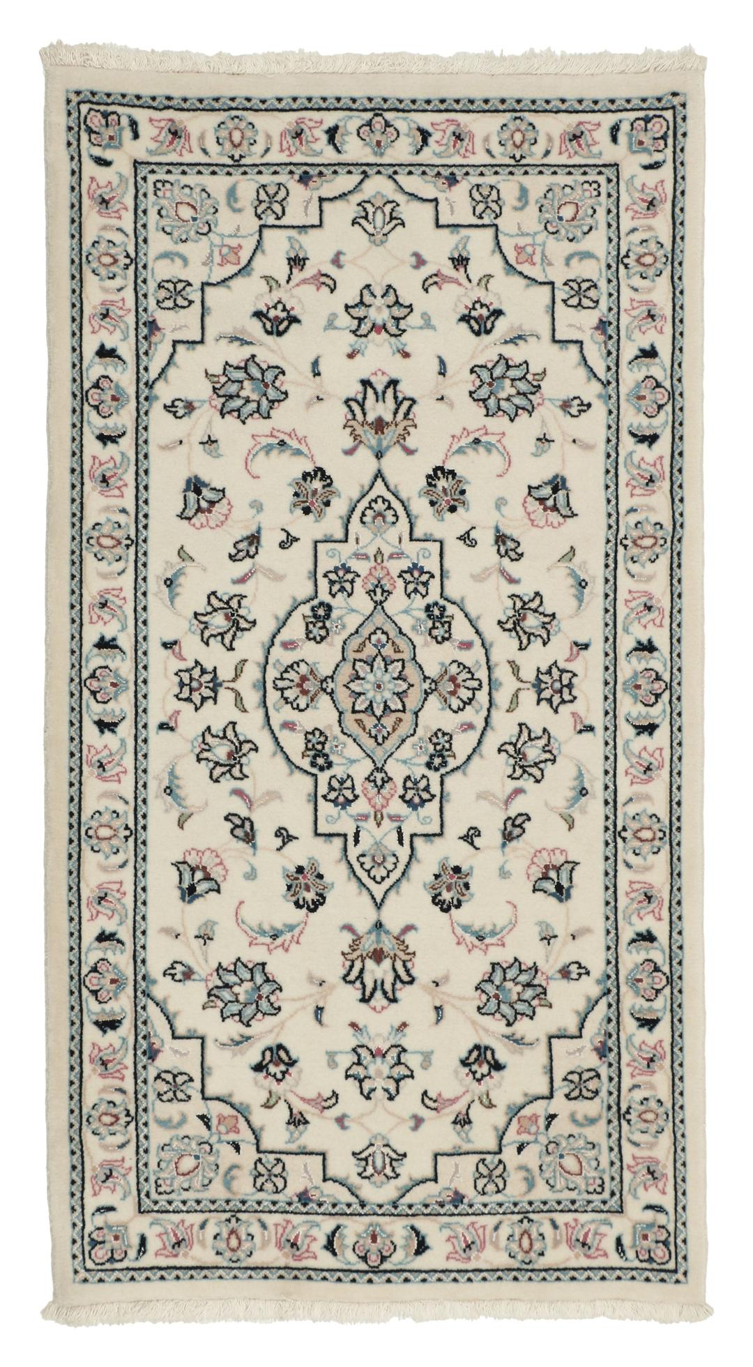 Handgeknoopt Nain 9La vloerkleed uit het Midden-Oosten in beige