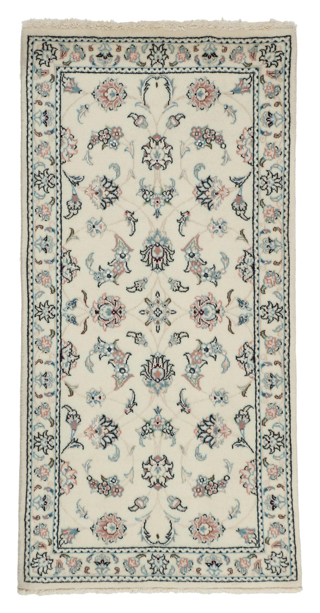 Handgeknoopt Nain 9La tapijt uit het Midden-Oosten in beige