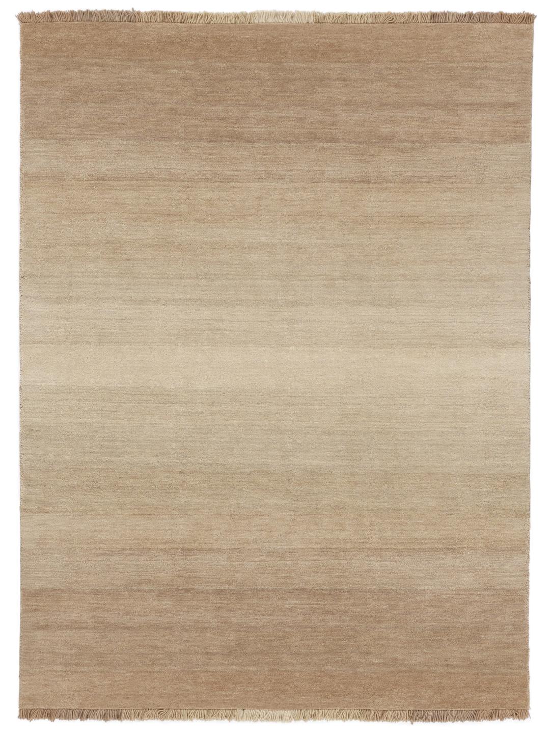 Beige håndvævet uldtæppe
