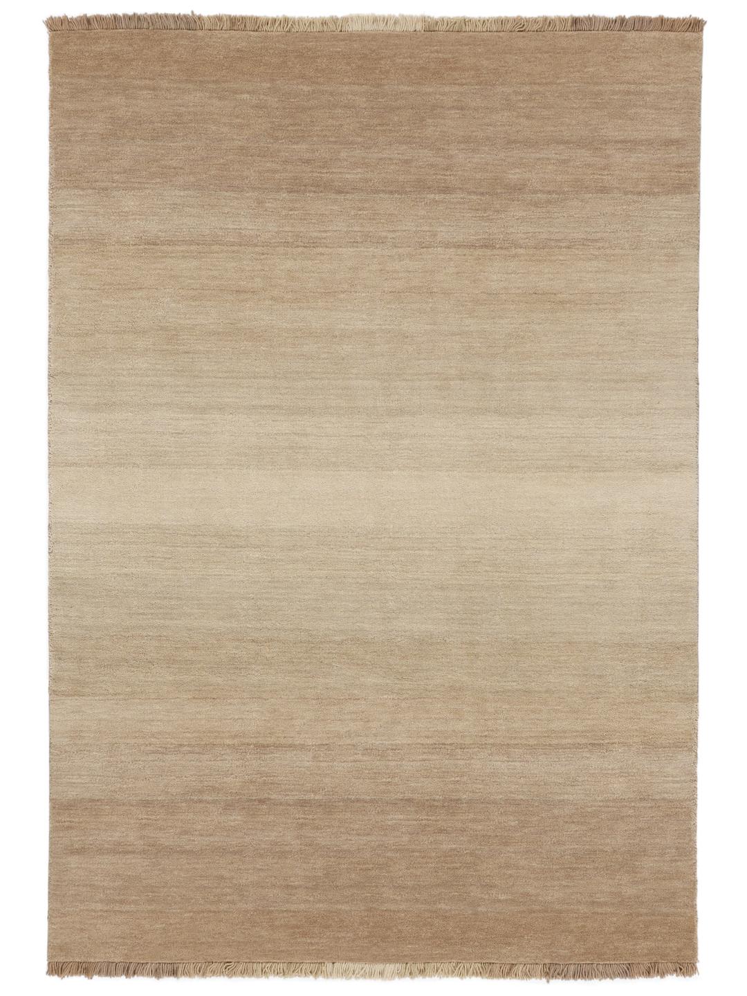 Beige håndvævet uldtæppe