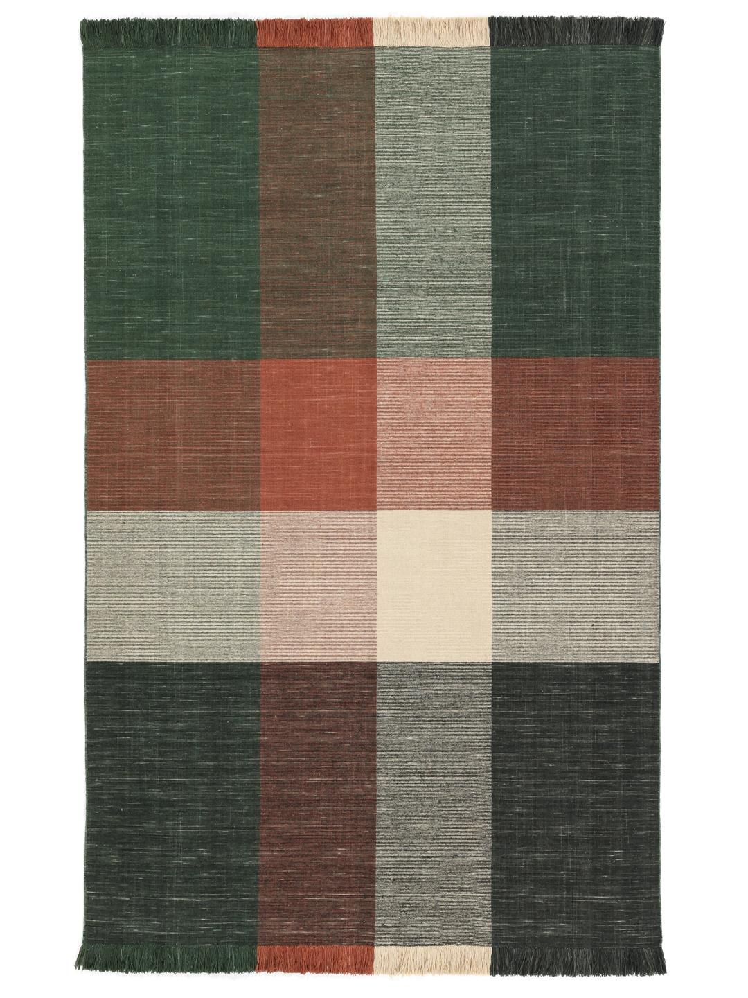 Tapis tissé en vert